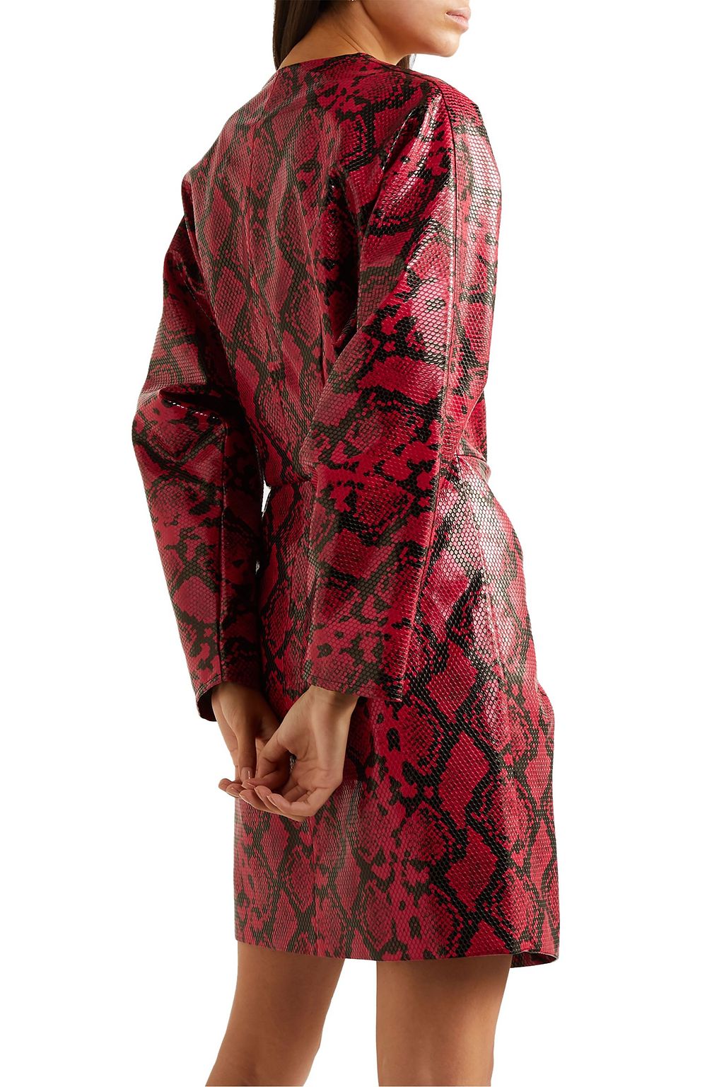 STAND STUDIO + Pernille Teisbaek Antonia snake-effect faux leather mini dress