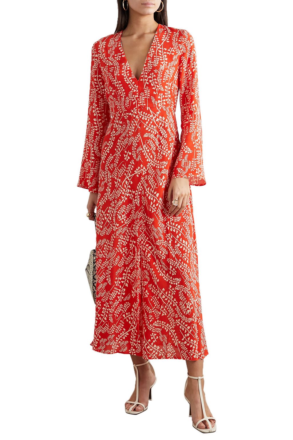 RIXO Sonja printed crepe midi dress