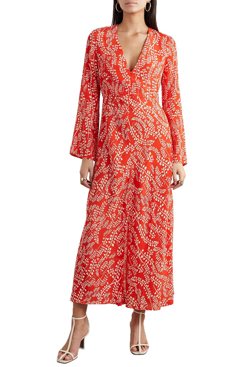 RIXO Sonja printed crepe midi dress