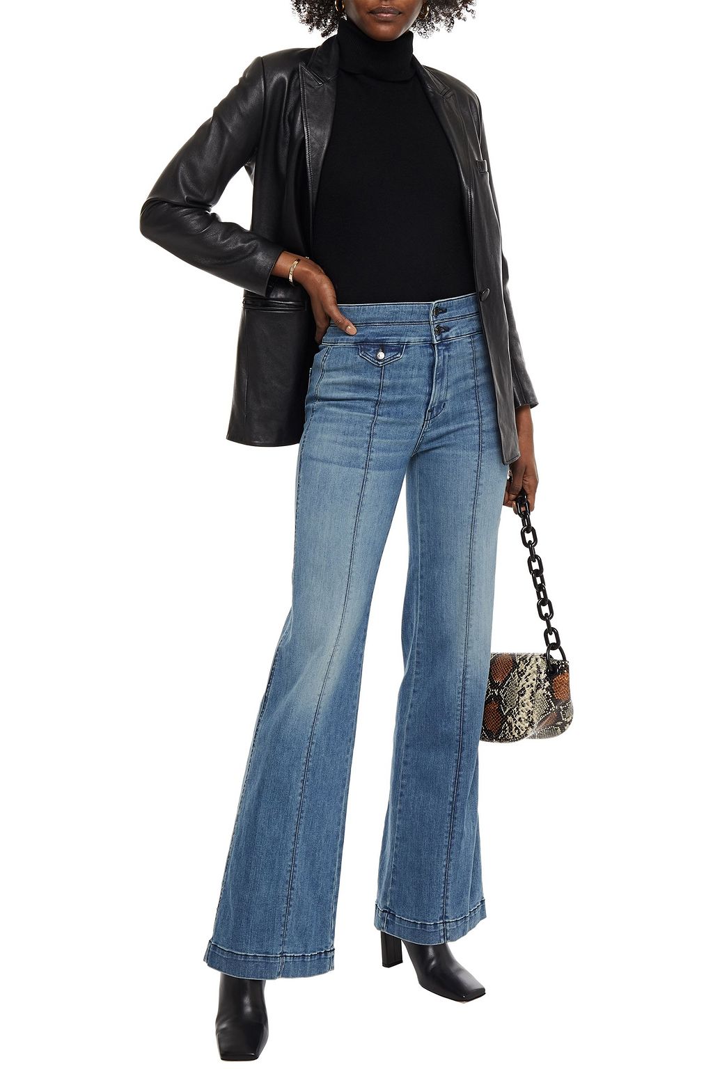 VERONICA BEARD Ember faded high-rise flared jeans