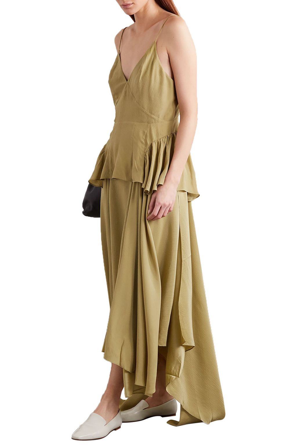 TOVE Arbor asymmetric silk-crepon maxi skirt