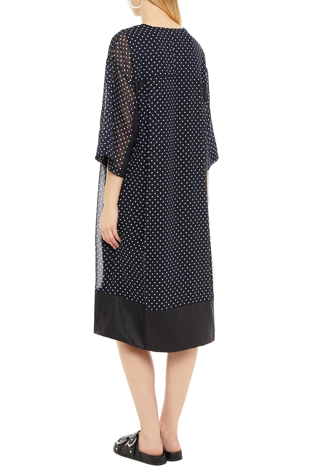 CLU Coated polka-dot georgette dress