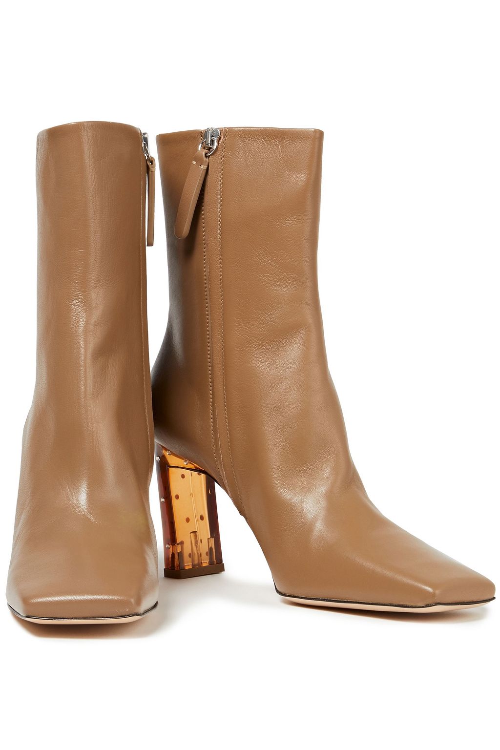 WANDLER Isa crinkled patent-leather ankle boots