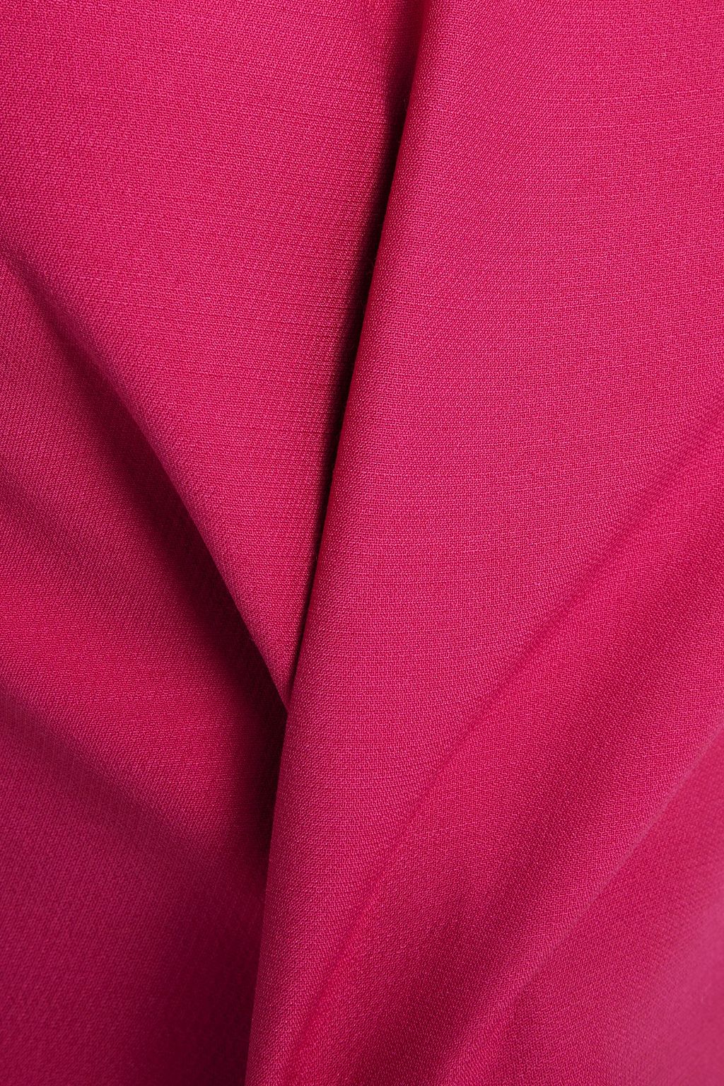 VALENTINO GARAVANI Scalloped studded wool and silk-blend crepe top