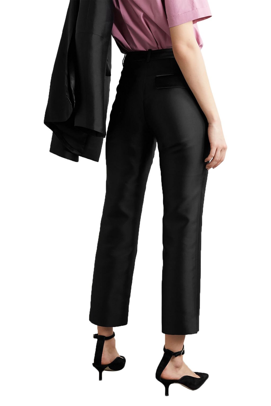 REJINA PYO Finley cropped cotton and silk-blend slim-fit pants