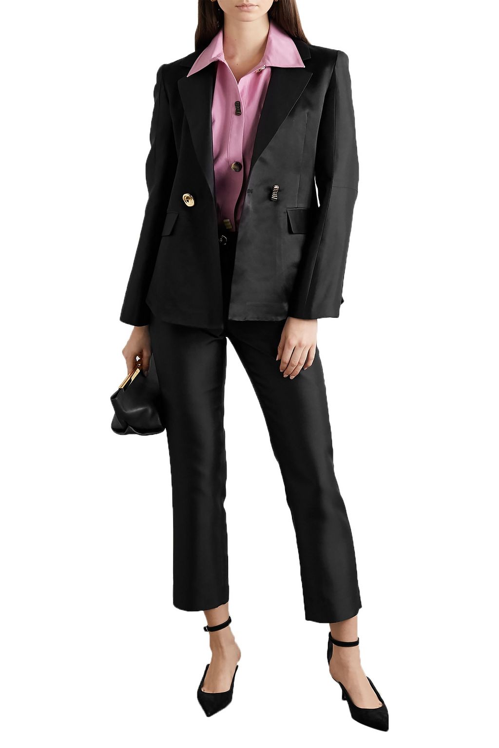 REJINA PYO Finley cropped cotton and silk-blend slim-fit pants