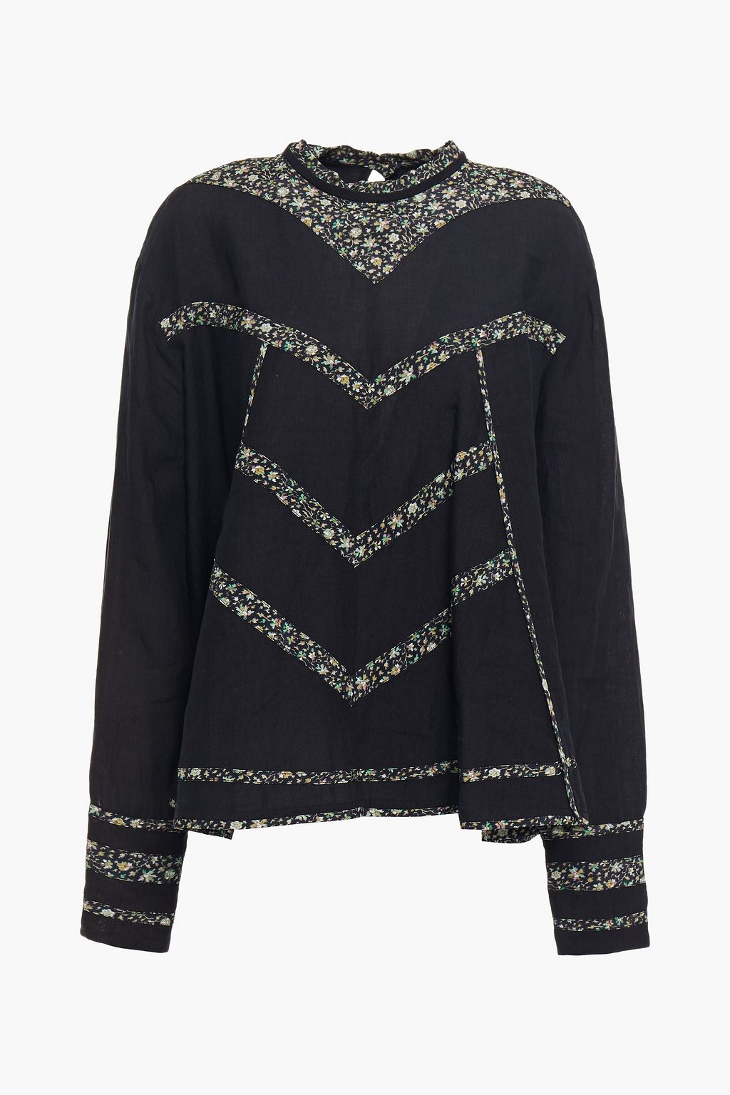 Black Mooney printed linen blouse | Sale up to 70% off | THE OUTNET |  ISABEL MARANT | THE OUTNET