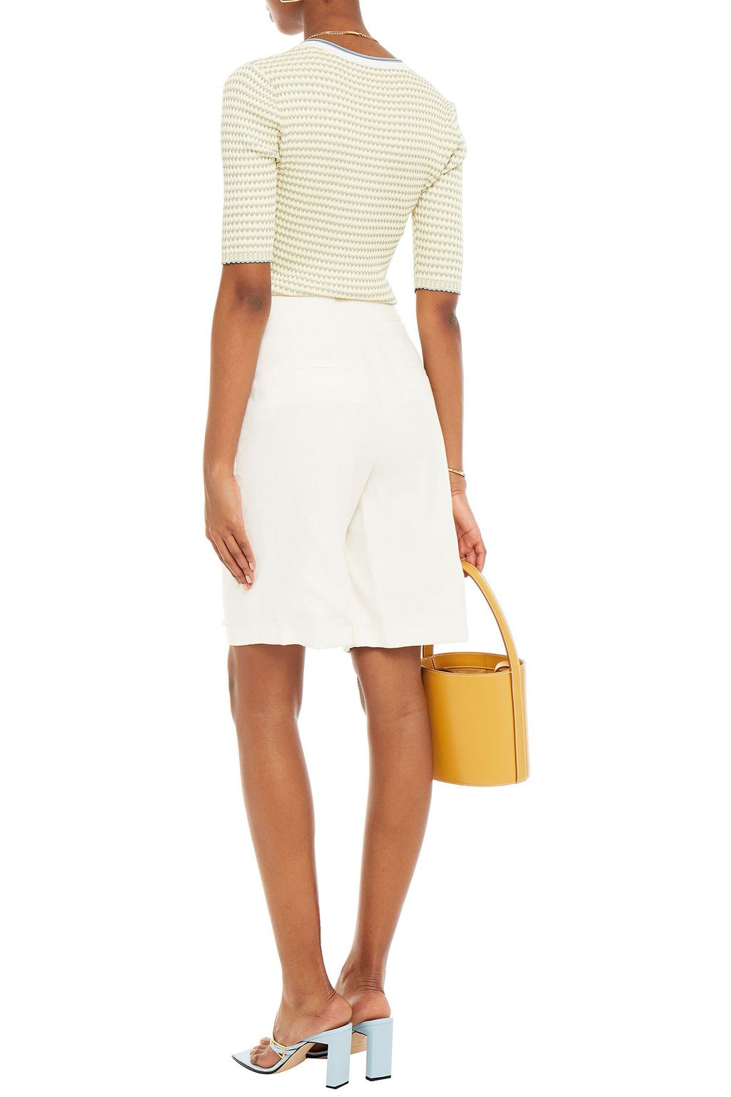 VERONICA BEARD Dany ribbed intarsia-knit top