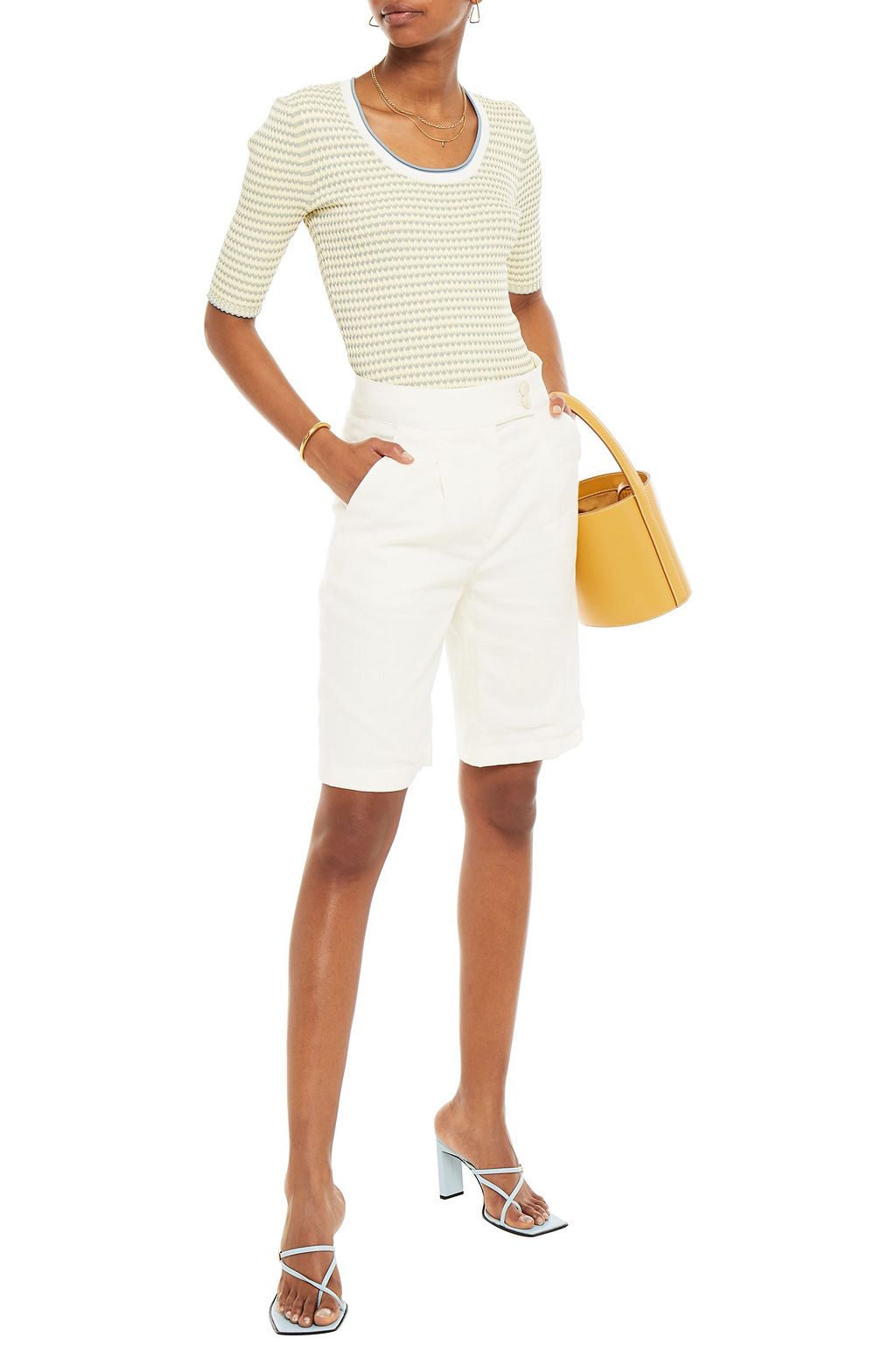 VERONICA BEARD Dany ribbed intarsia-knit top
