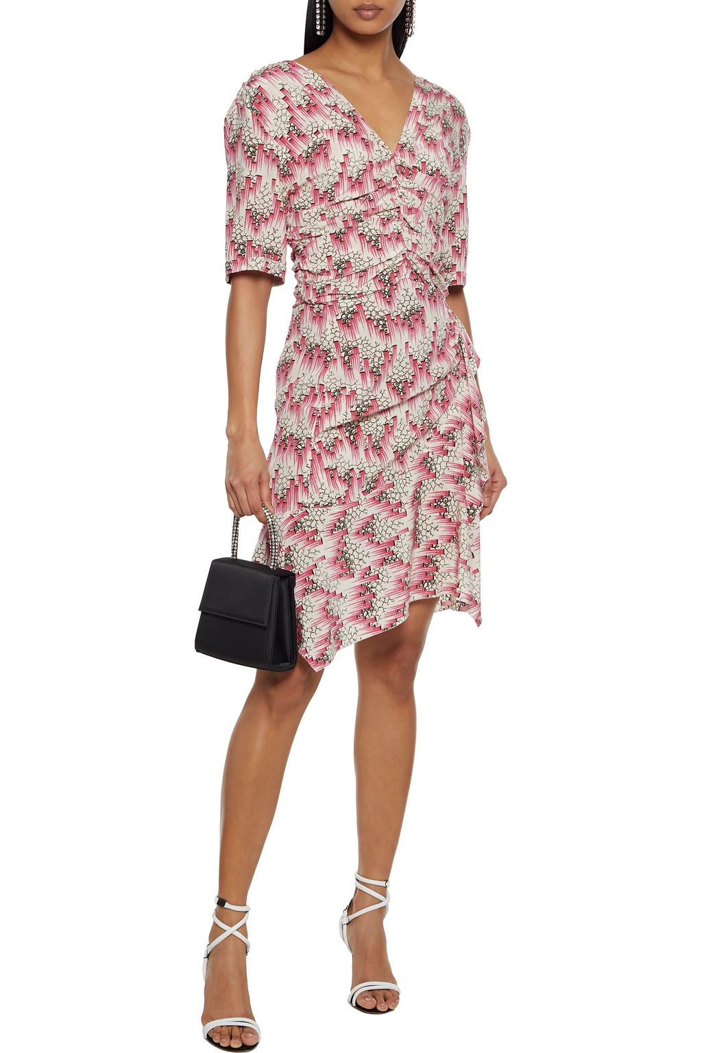 ISABEL MARANT Arodie ruched printed silk-blend crepe de chine dress