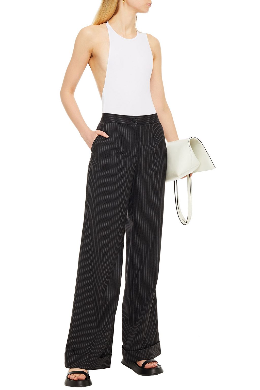 Off-white Presly asymmetric open-back stretch-jersey bodysuit | Sale up ...