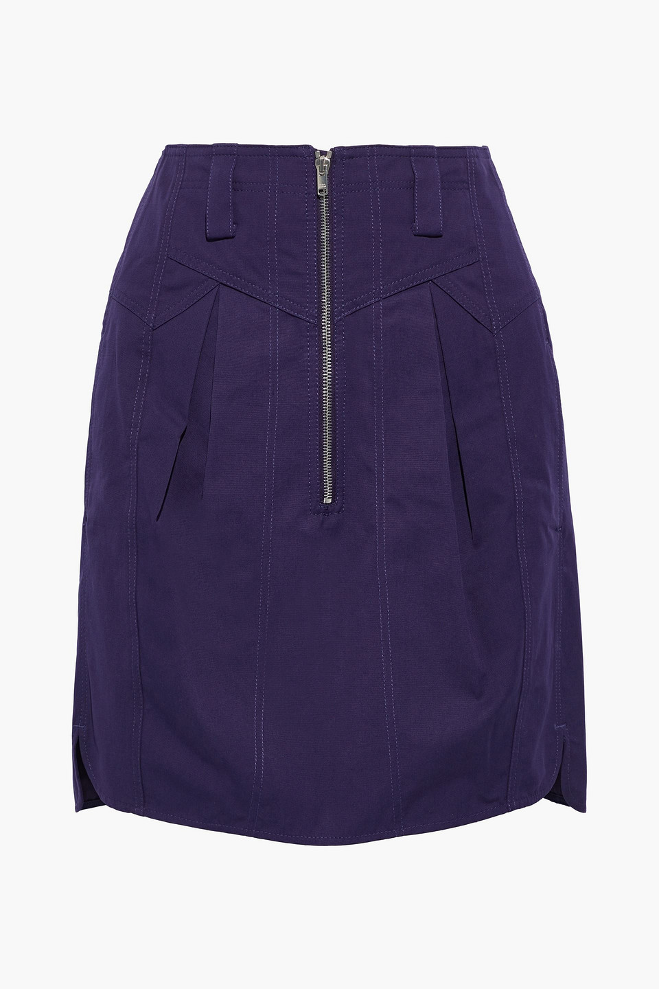 isabel marant - hera pleated cotton mini skirt - purple - fr 34