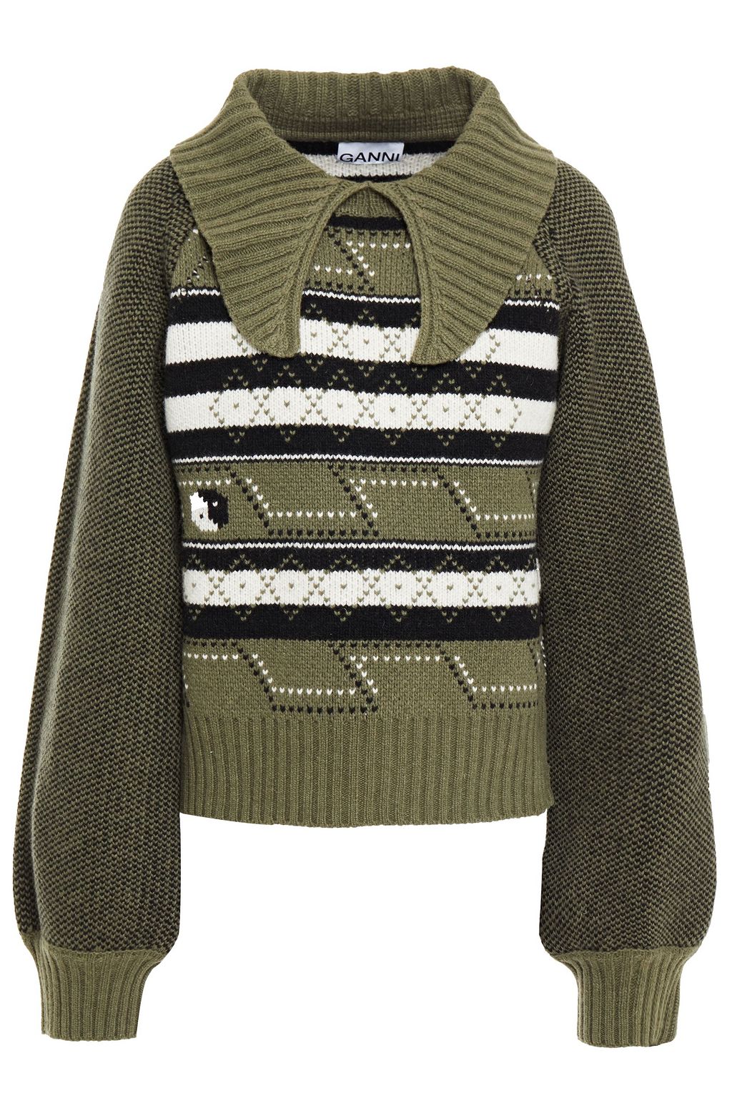 Ganni fair isle cardigan Clearance