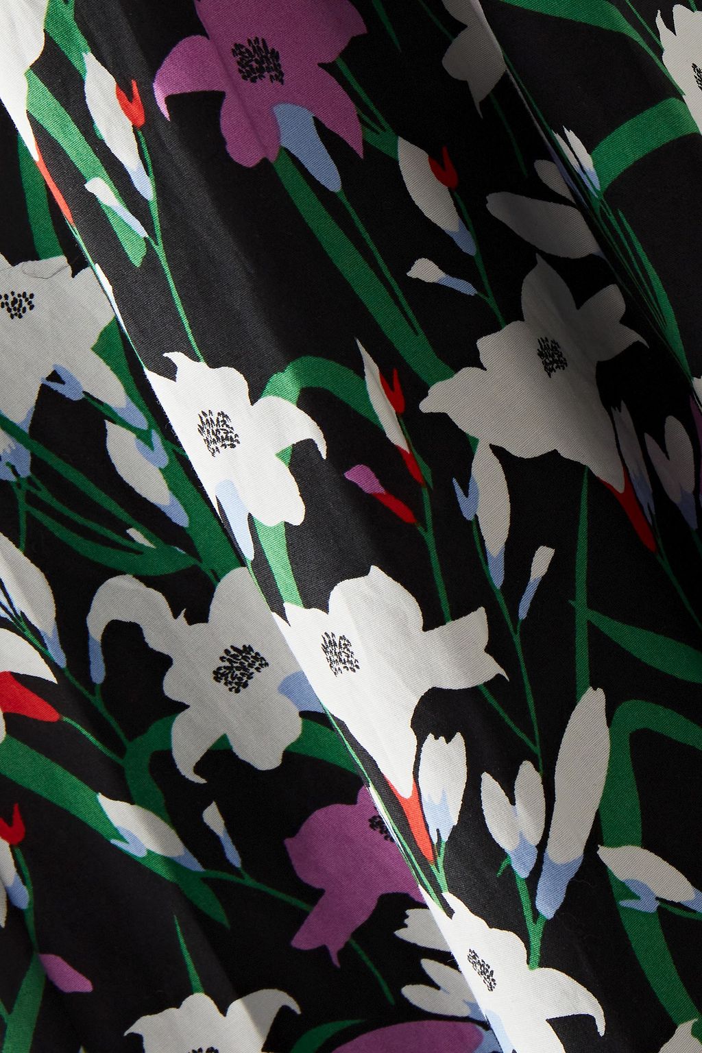 VERONICA BEARD Avi pleated floral-print cotton-blend poplin midi skirt