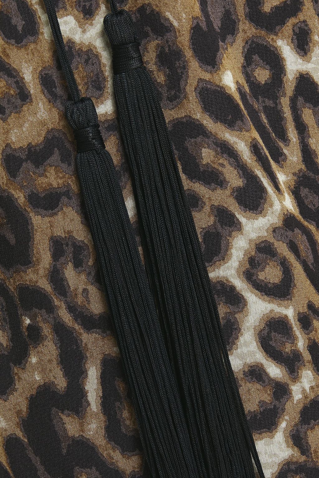 NILI LOTAN Belted leopard-print silk-chiffon mini dress