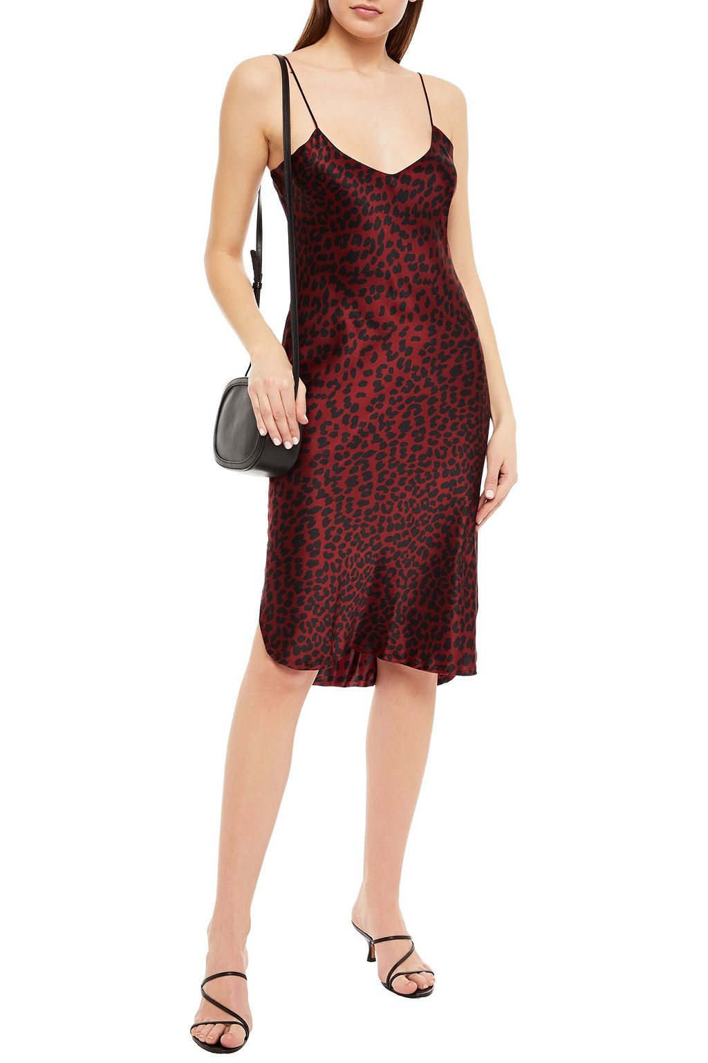 NILI LOTAN Snake-print silk-charmeuse slip dress