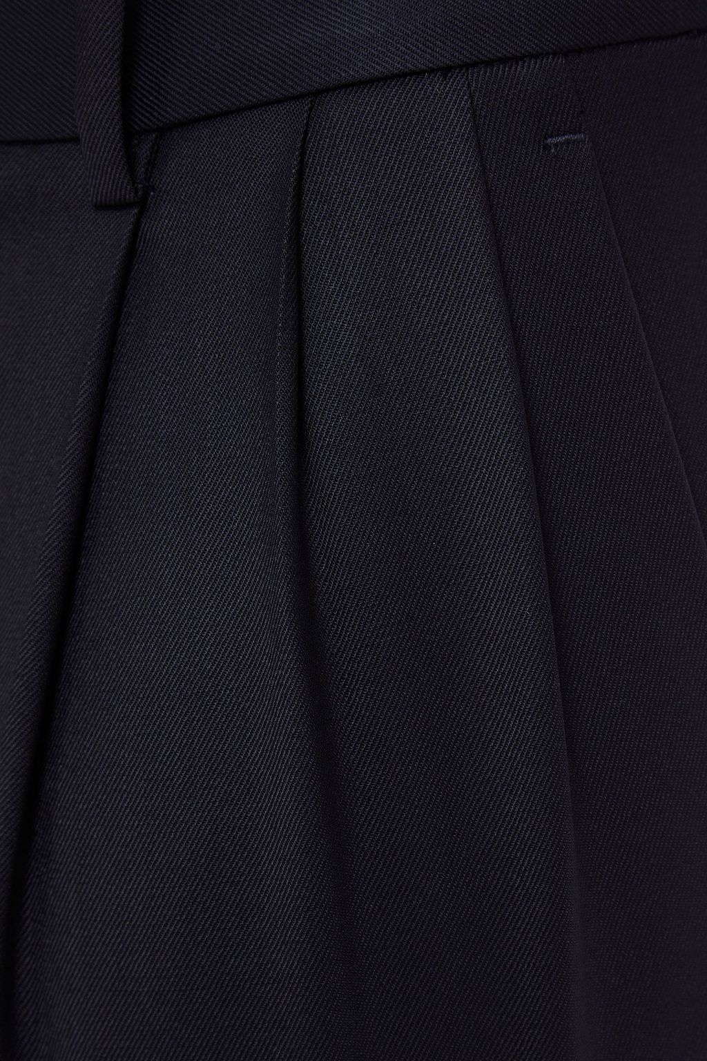 NILI LOTAN Cropped pleated wool-blend twill tapered pants