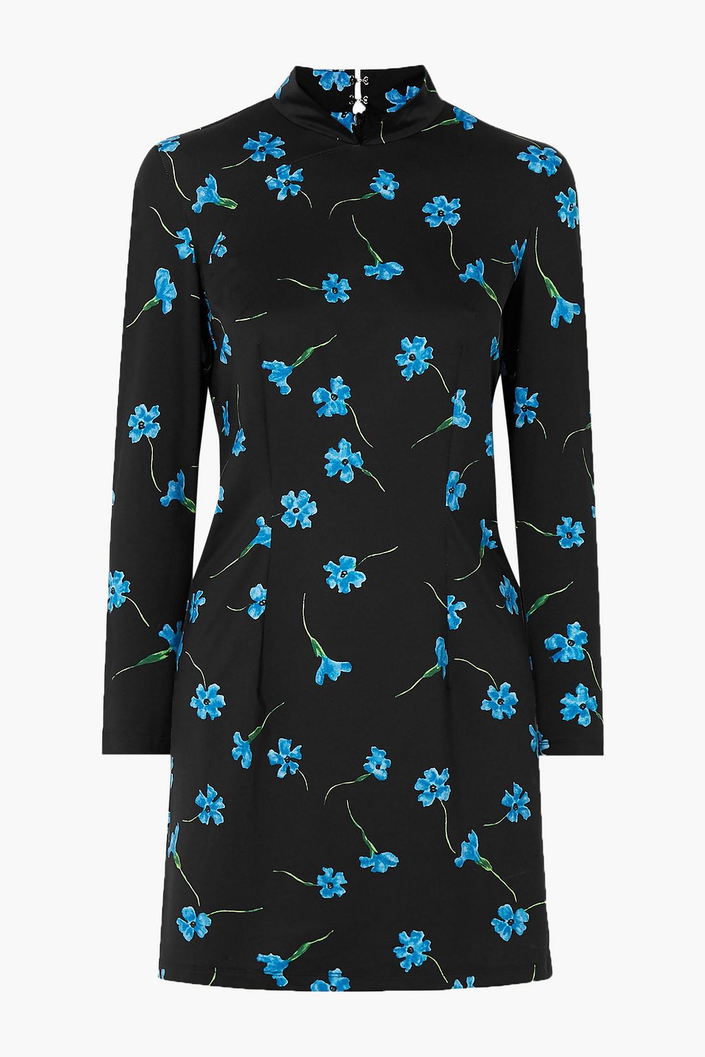 Black Mireille cutout floral-print stretch-jersey mini dress | MARCIA ...