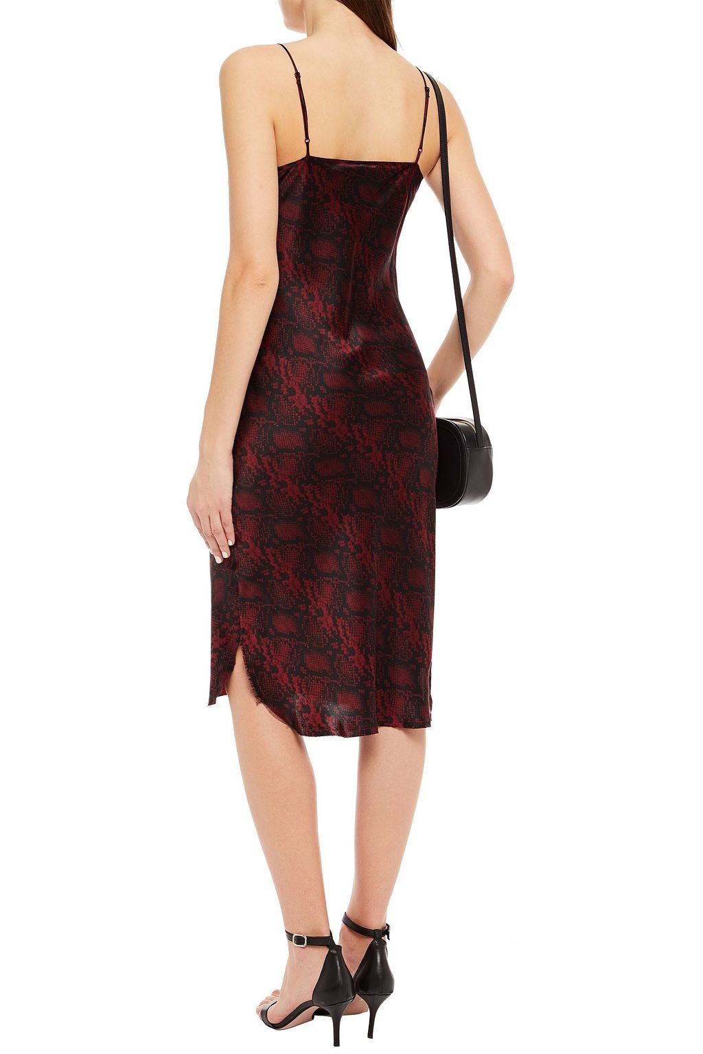NILI LOTAN Snake-print silk-charmeuse slip dress