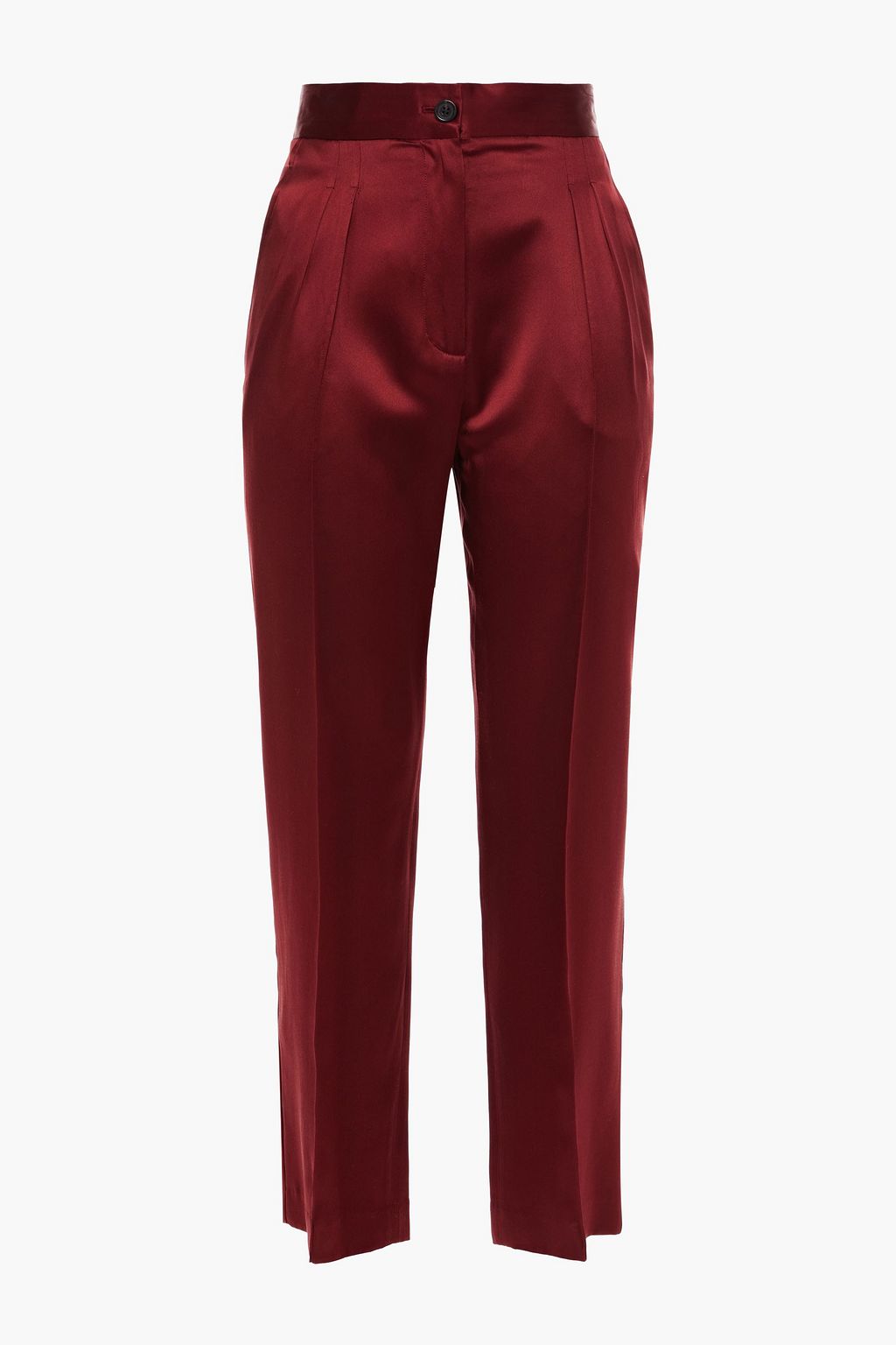Burgundy Lia cropped silk-satin slim 