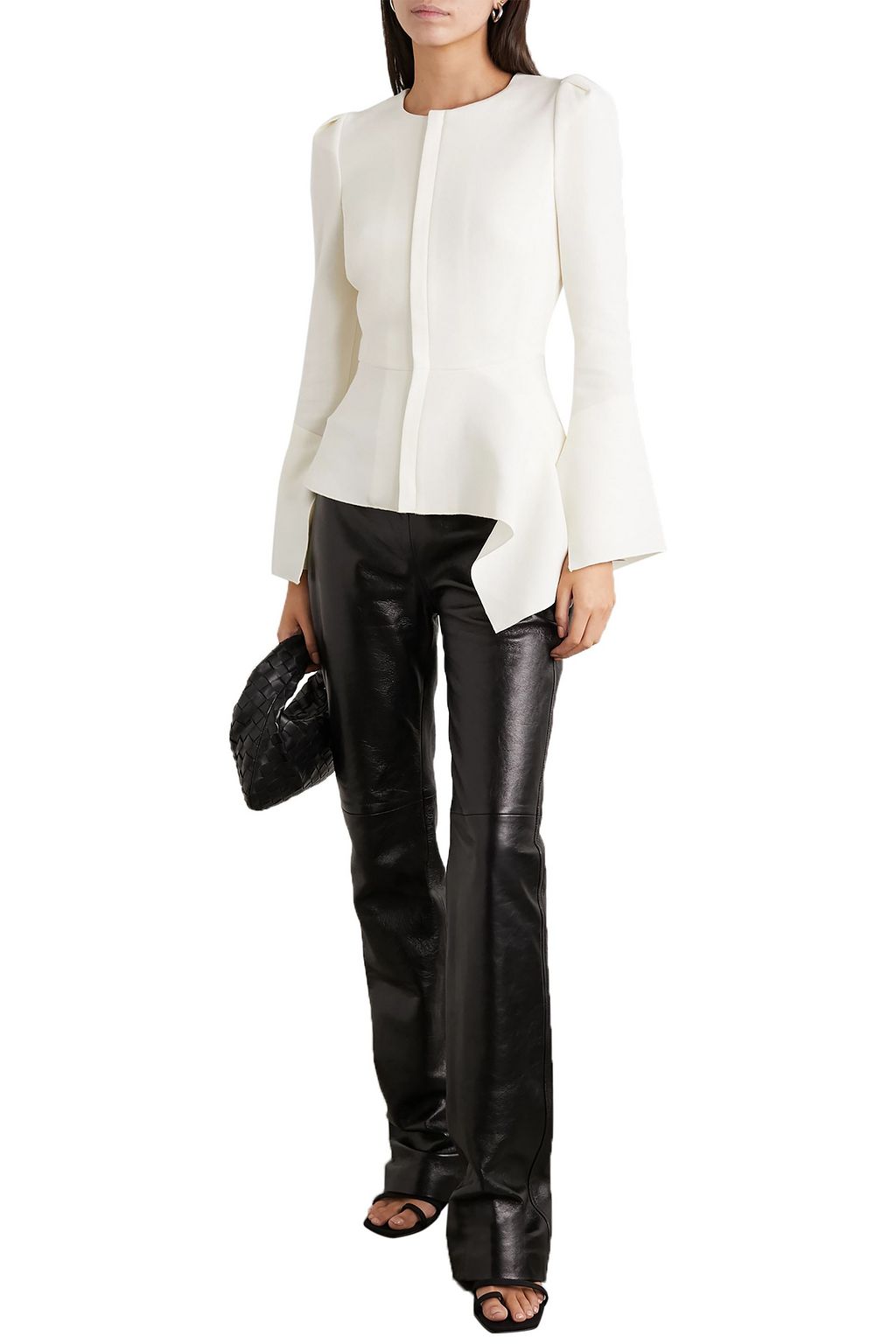 ROLAND MOURET Noto asymmetric wool-crepe jacket