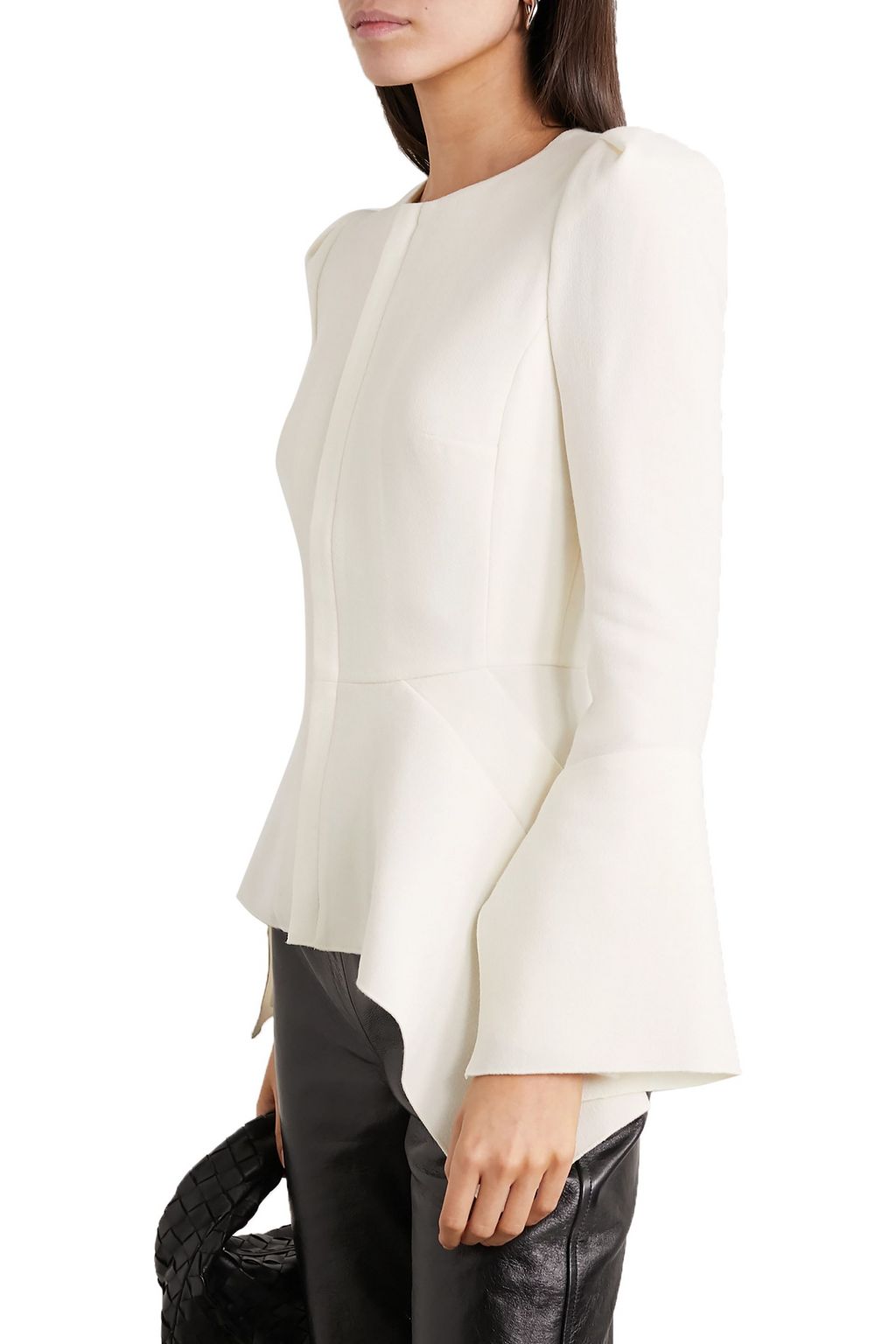ROLAND MOURET Noto asymmetric wool-crepe jacket