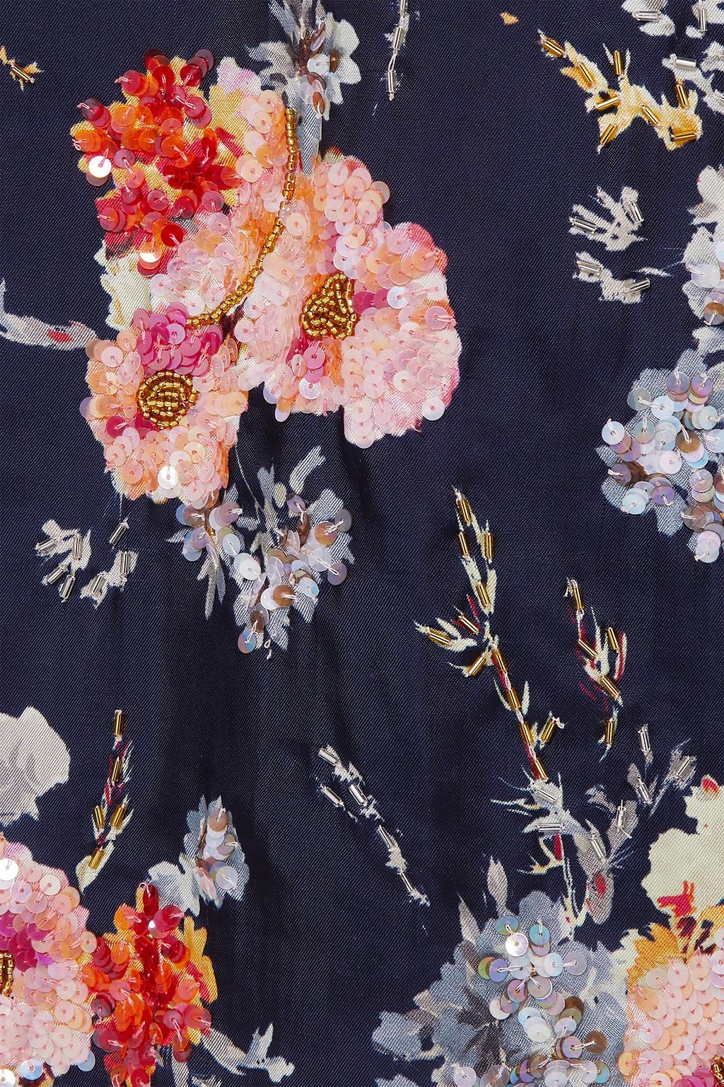 DRIES VAN NOTEN Belted embellished floral-print satin robe