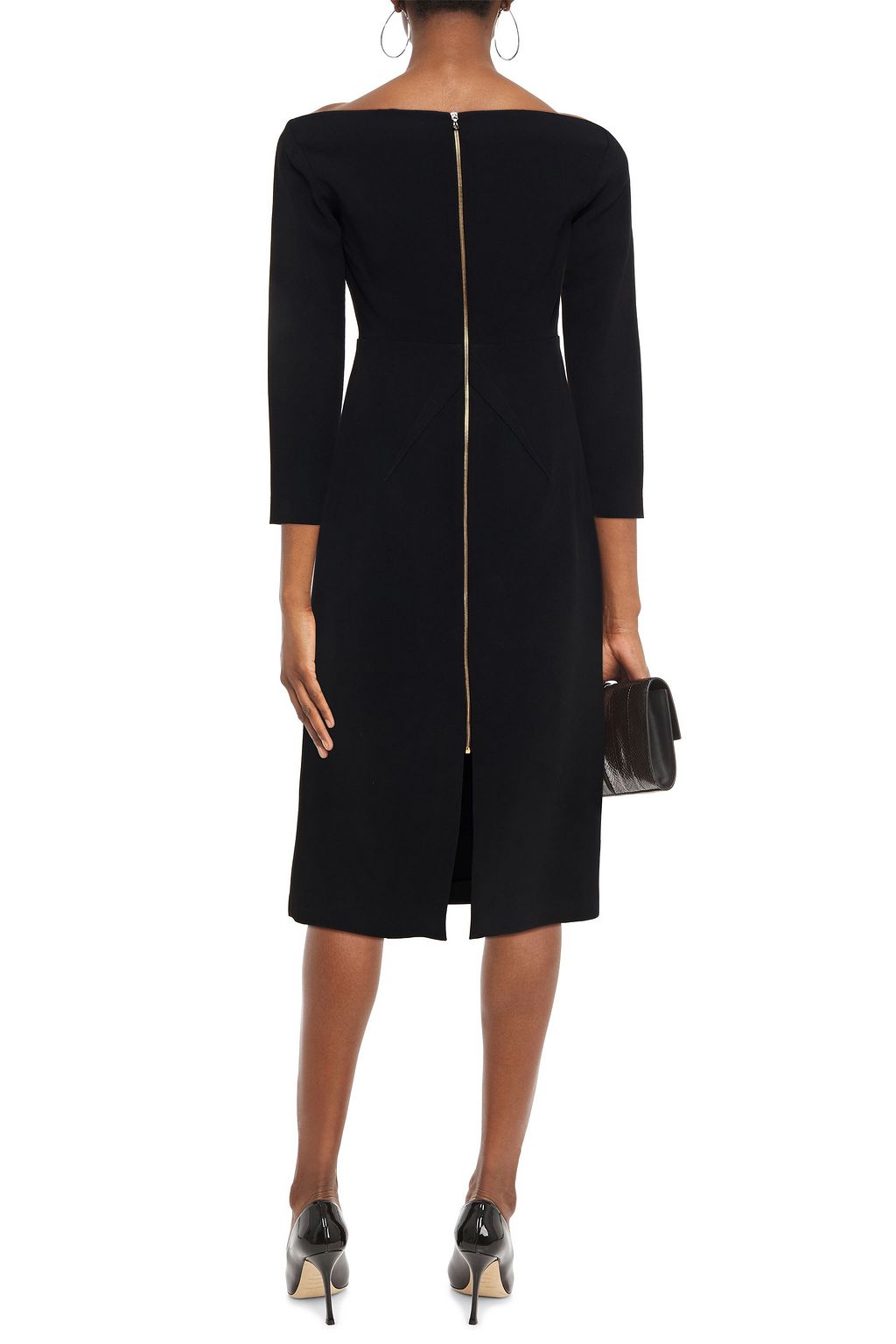 ROLAND MOURET Romolo off-the-shoulder stretch-crepe midi dress