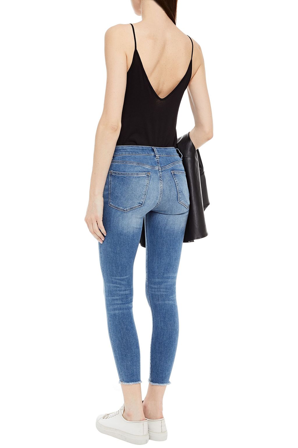 DL1961 Crystal-embellished cropped mid-rise skinny jeans