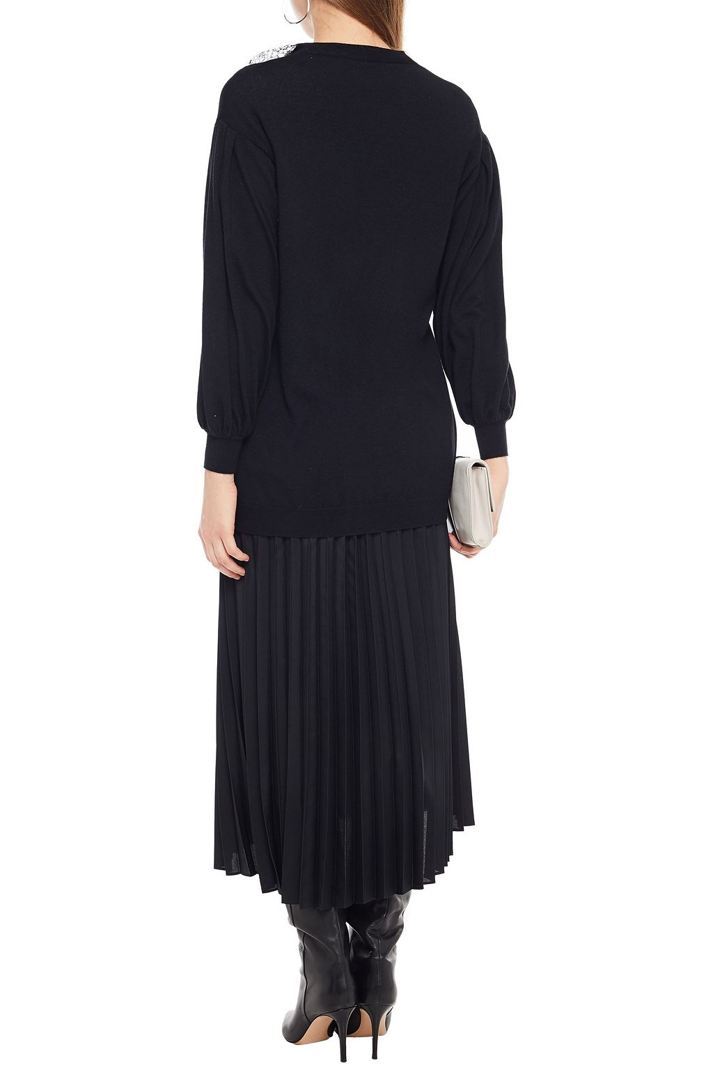 VALENTINO GARAVANI Cardigan aus einer Kaschmir-Seidenmischung mit Spitzeneinsatz