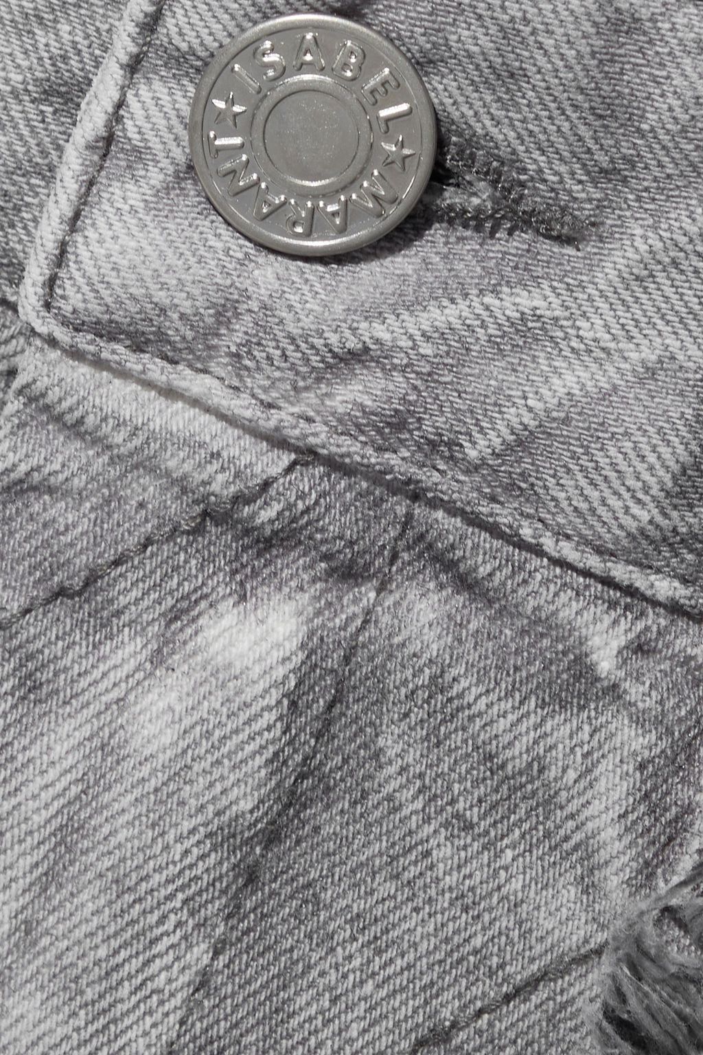 ISABEL MARANT Dorsys frayed high-rise straight-leg jeans
