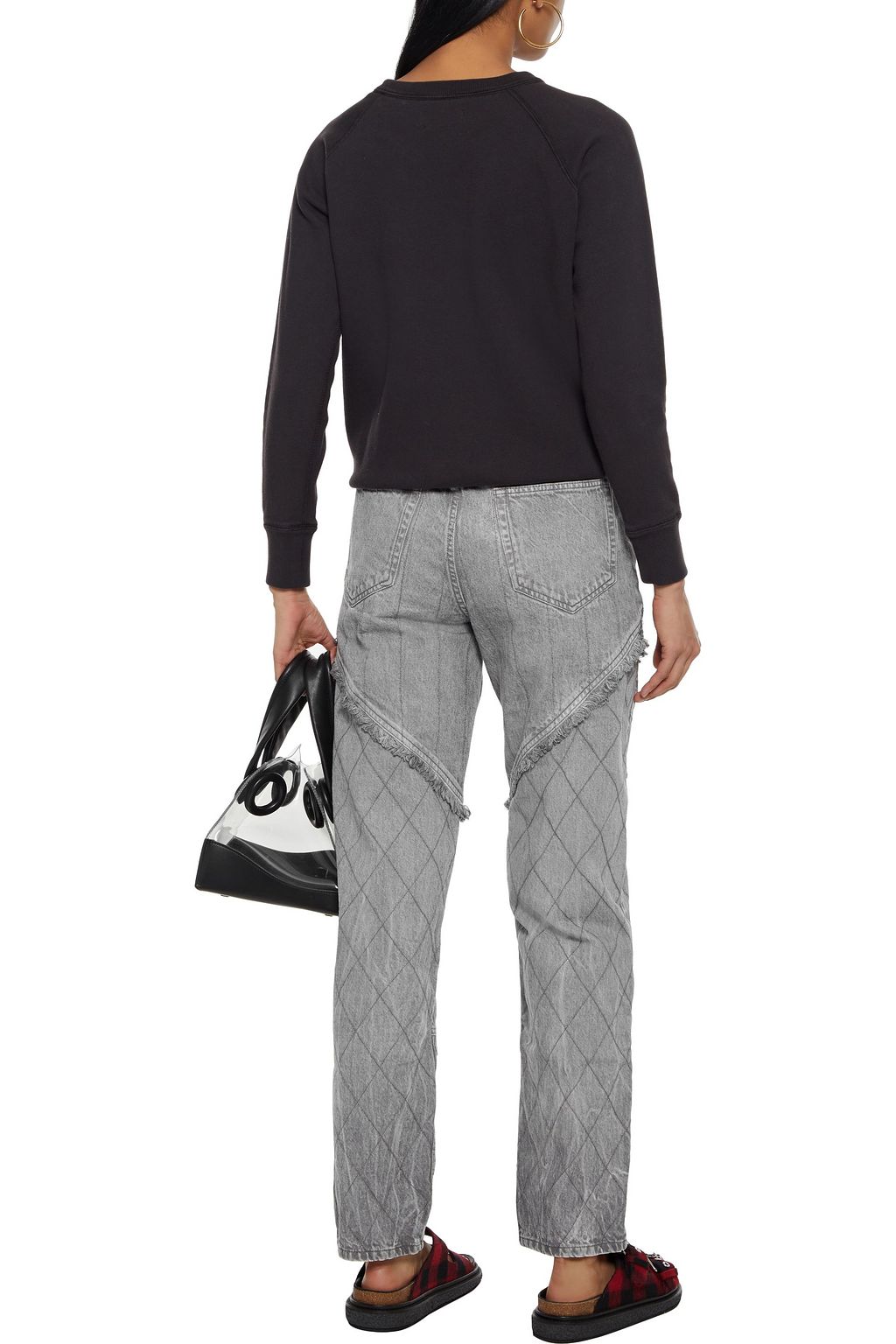 ISABEL MARANT Dorsys frayed high-rise straight-leg jeans