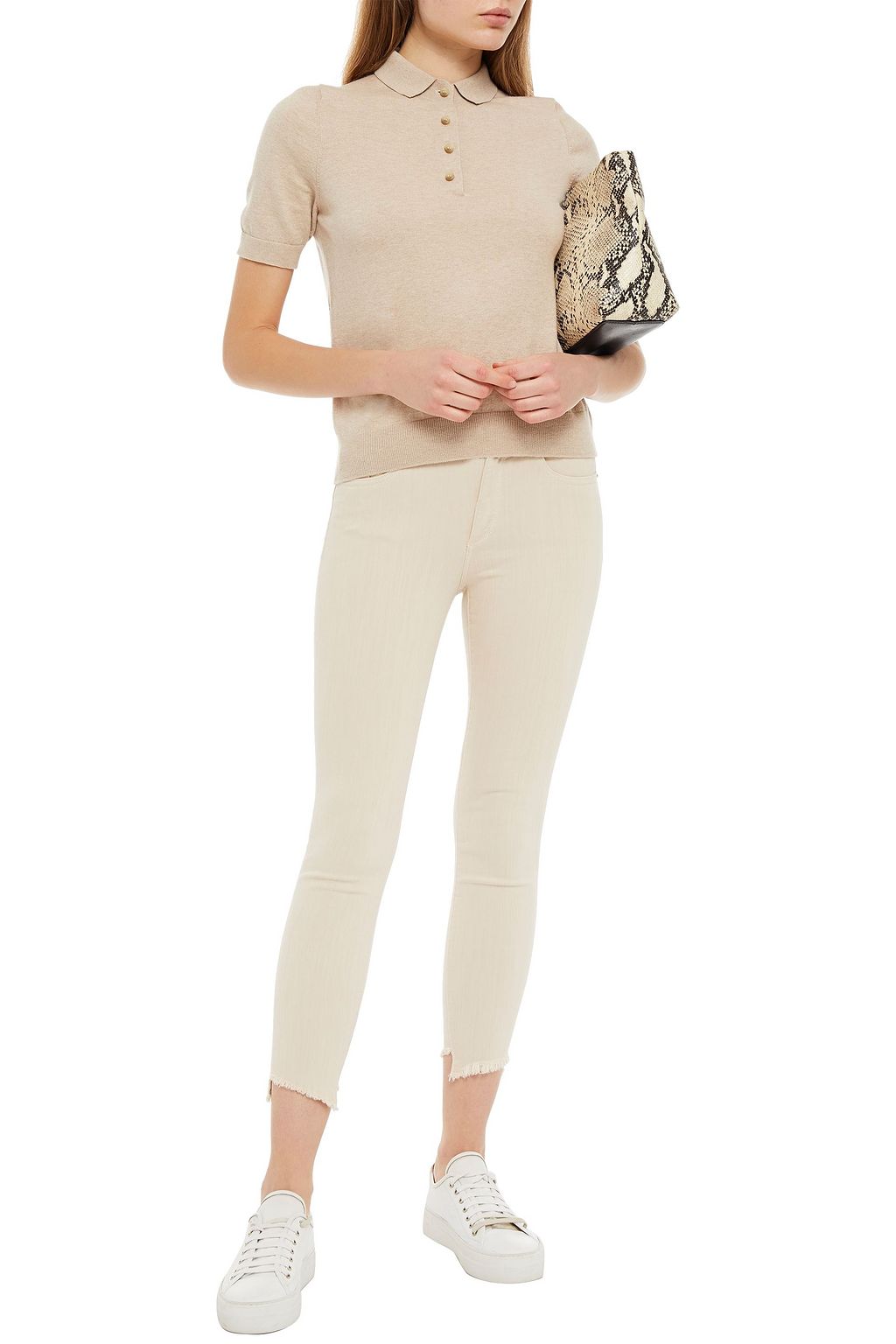 DL1961 Florence cropped frayed mid-rise skinny jeans