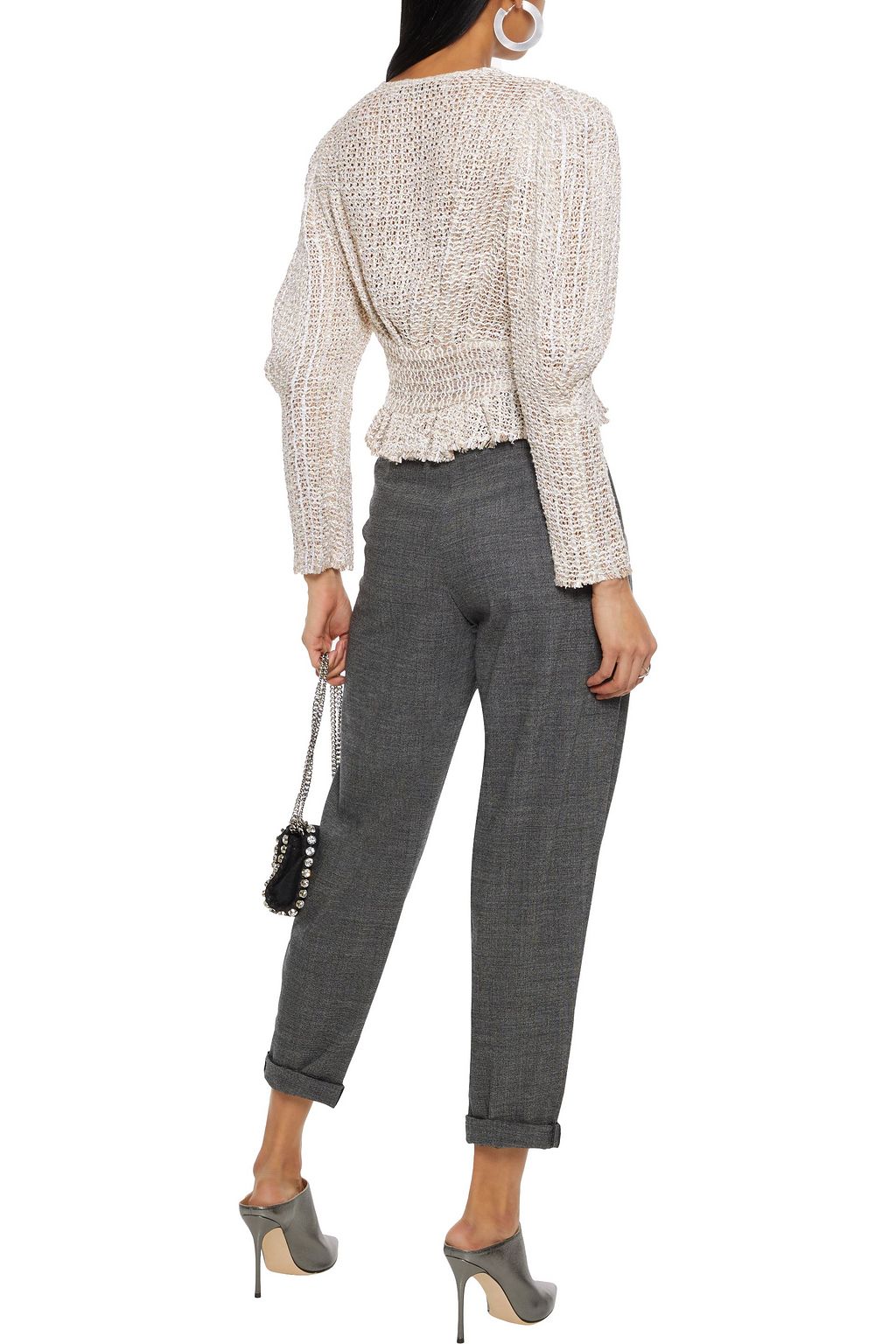 IRO Saligny cropped metallic bouclé top