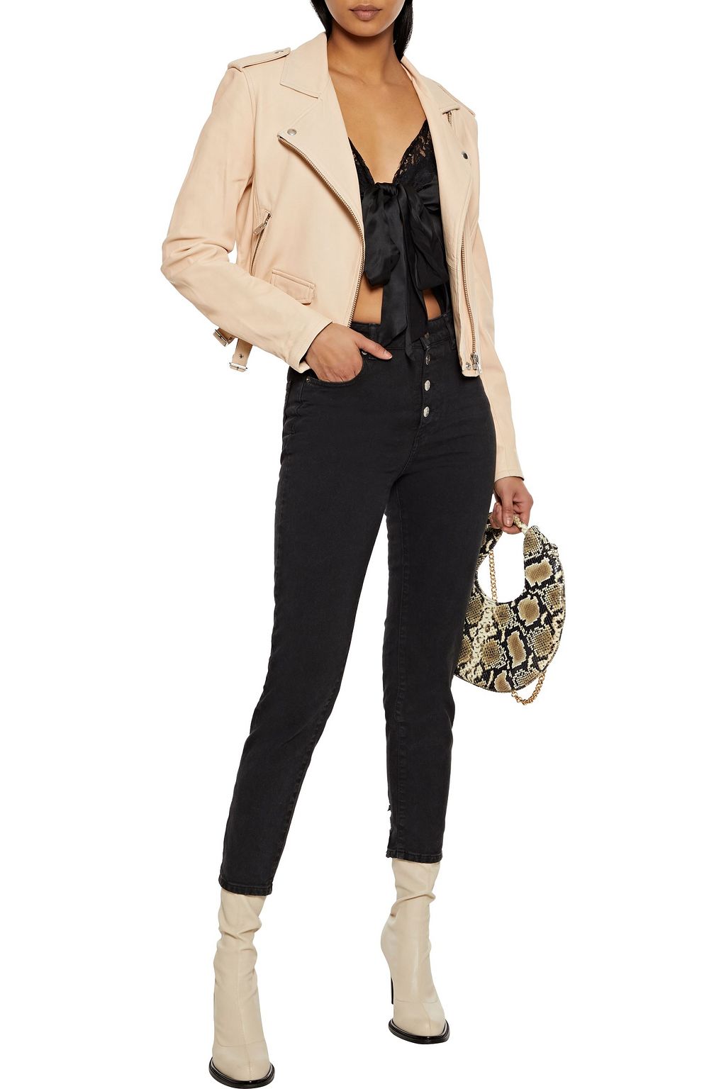IRO Sorbon cropped distressed high-rise skinny jeans