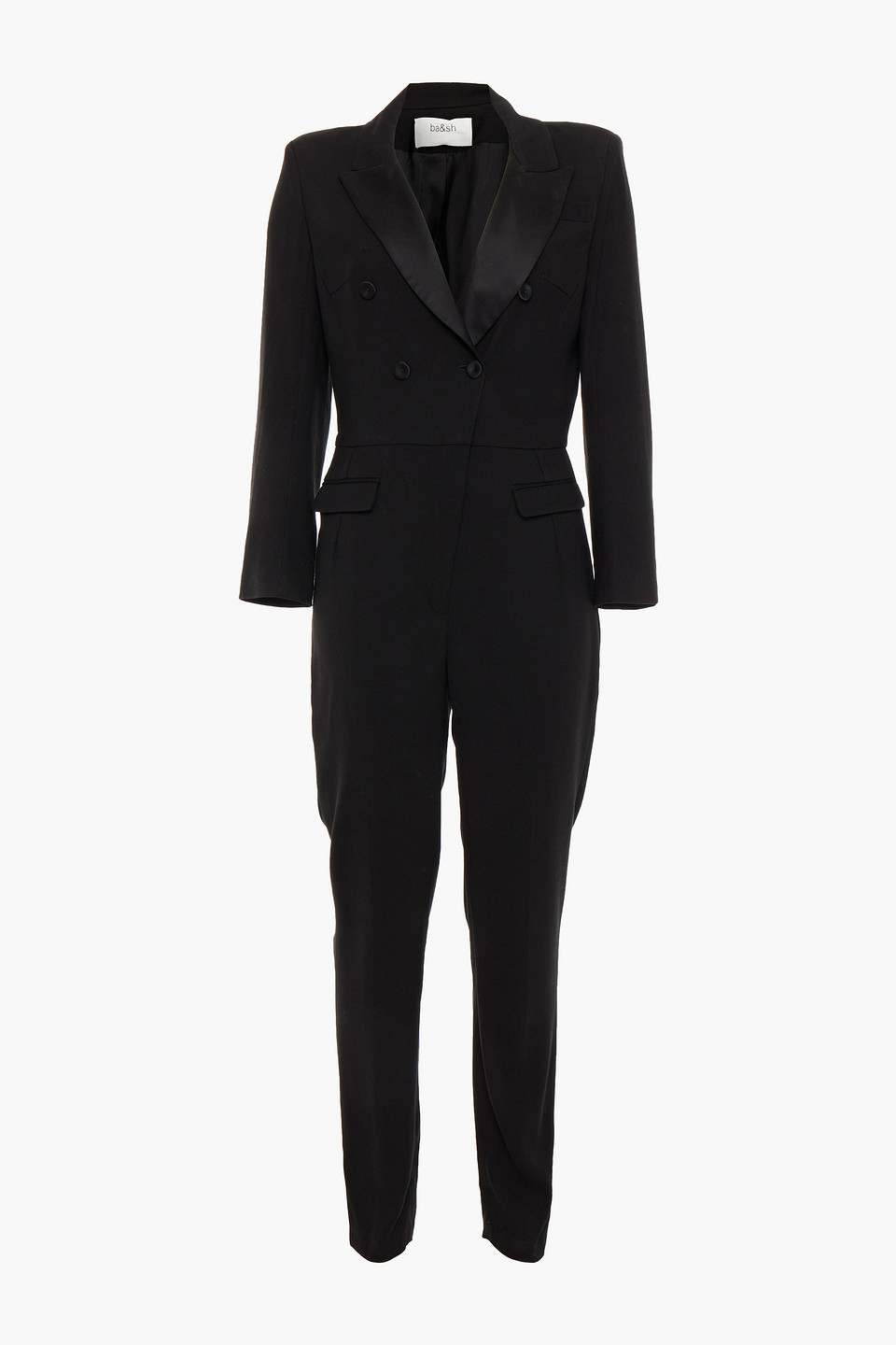 Ba&sh - Satin-trimmed crepe jumpsuit - Black - 3