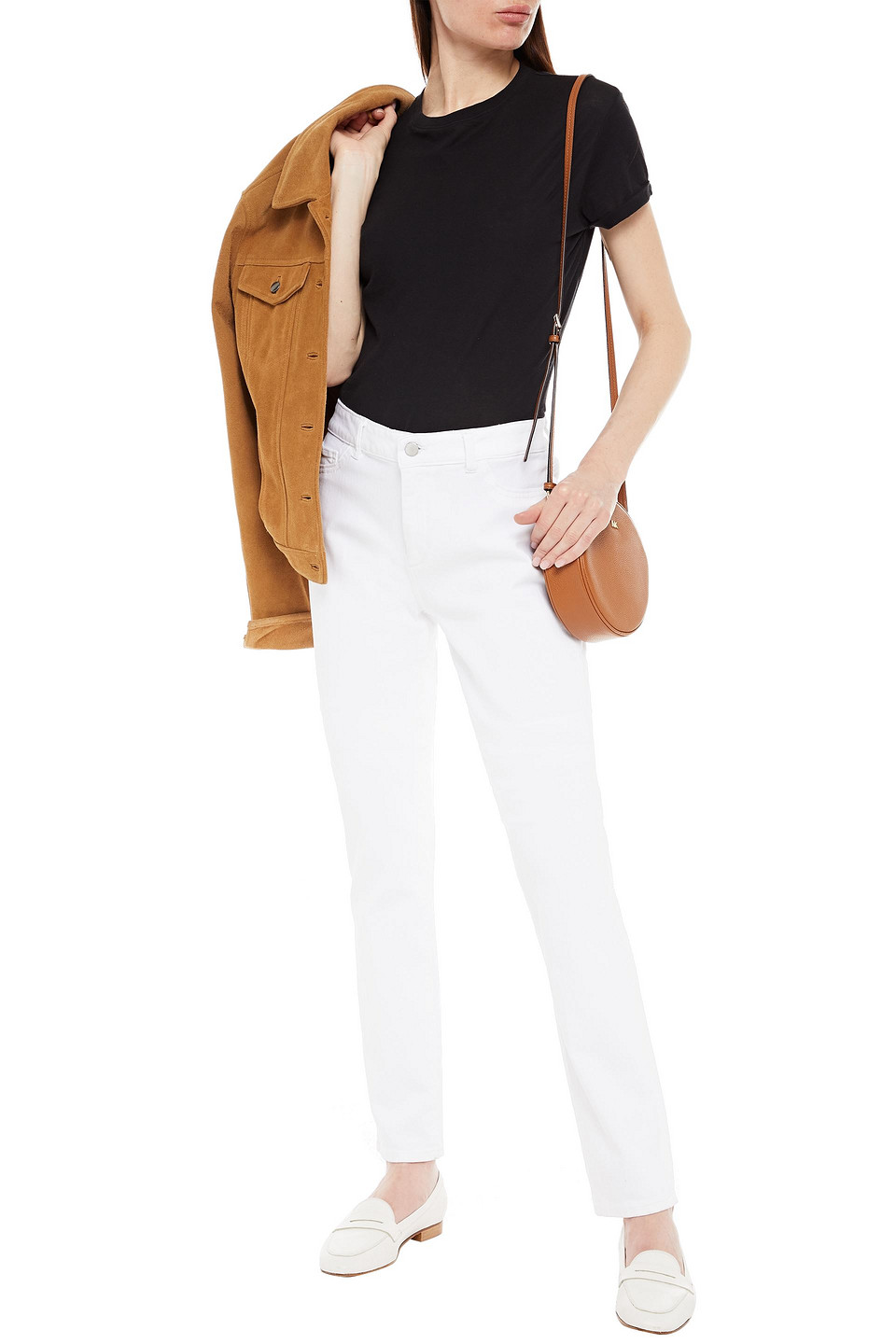 Dl1961 High-rise Straight-leg Jeans In White