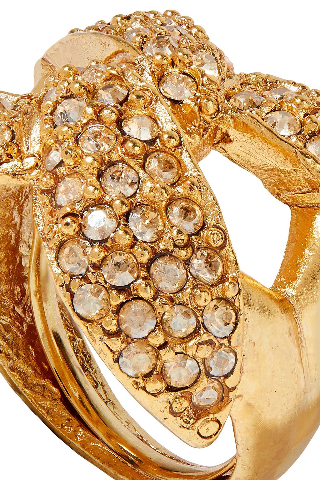 OSCAR DE LA RENTA Gold-tone crystal ring