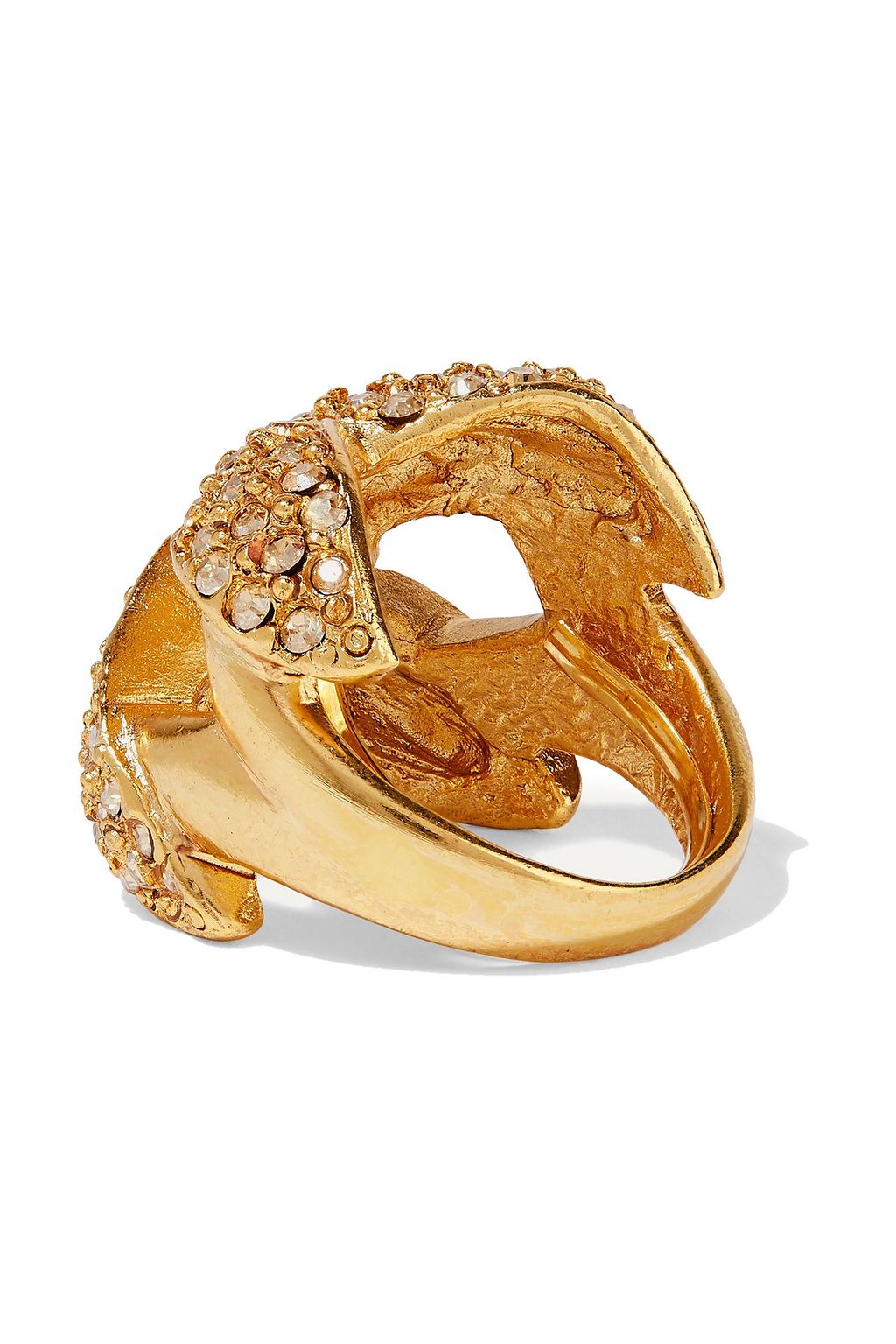 OSCAR DE LA RENTA Gold-tone crystal ring
