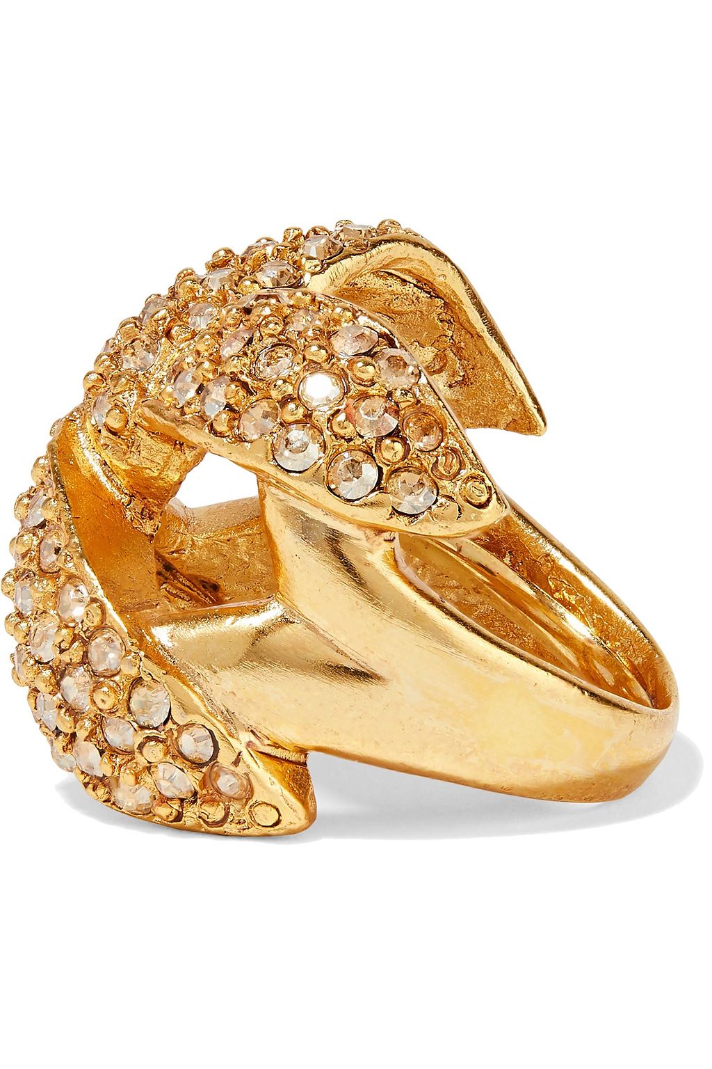 OSCAR DE LA RENTA Gold-tone crystal ring