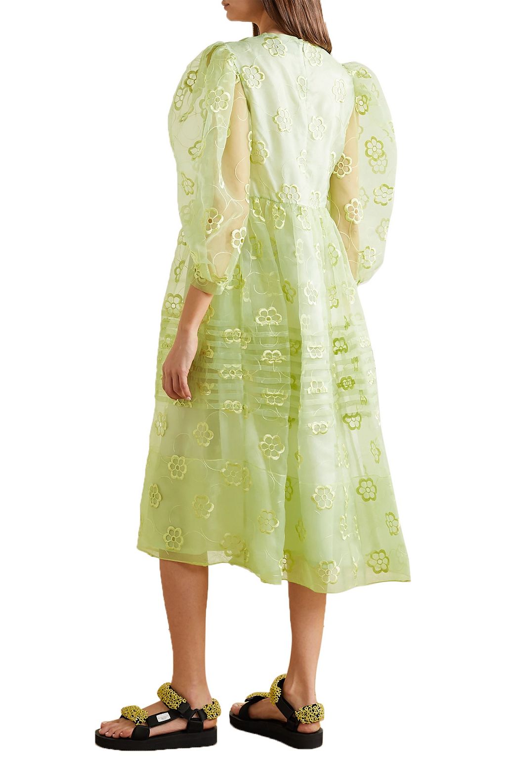 SIMONE ROCHA Gathered embroidered organza midi dress