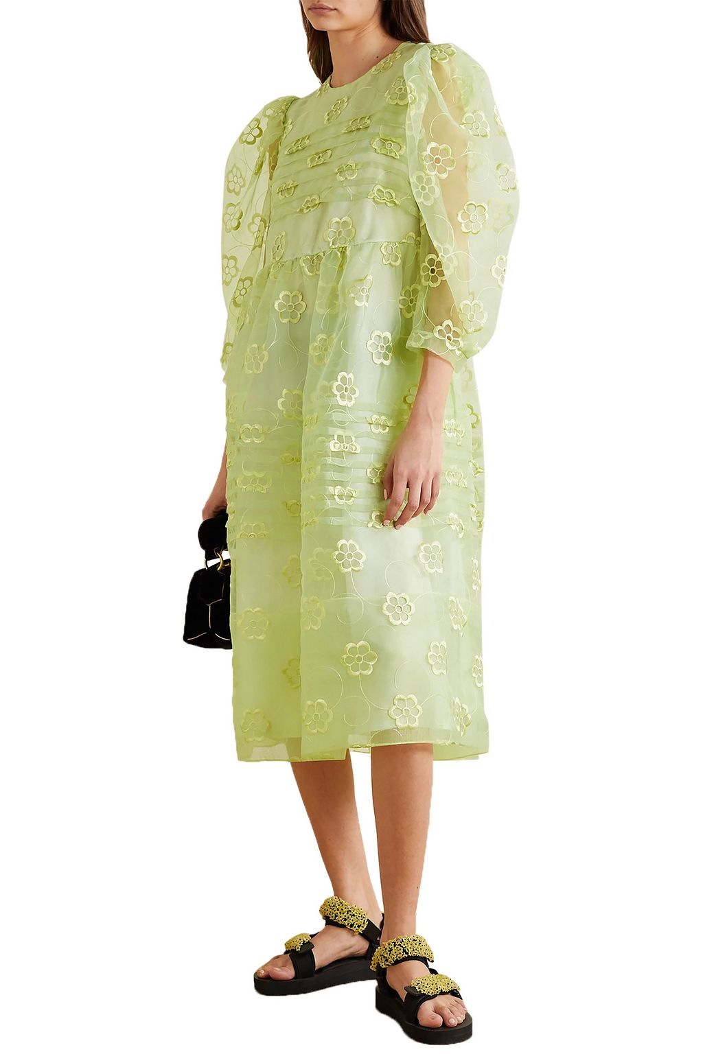 SIMONE ROCHA Gathered embroidered organza midi dress