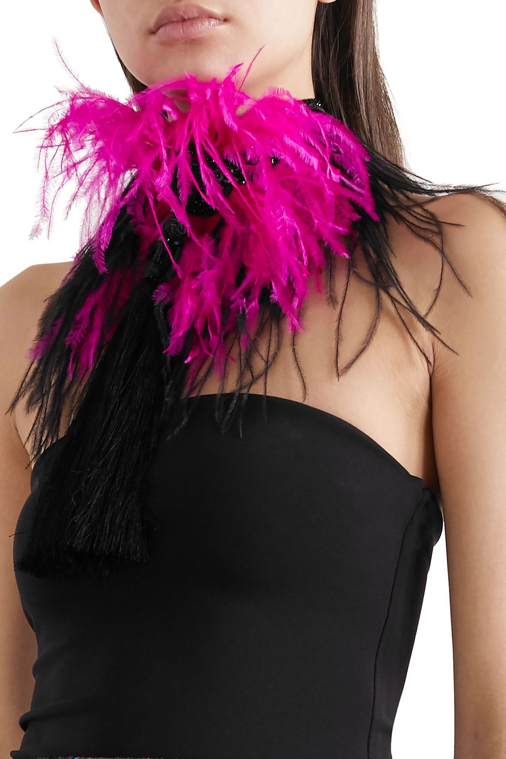 DRIES VAN NOTEN Embellished feather choker
