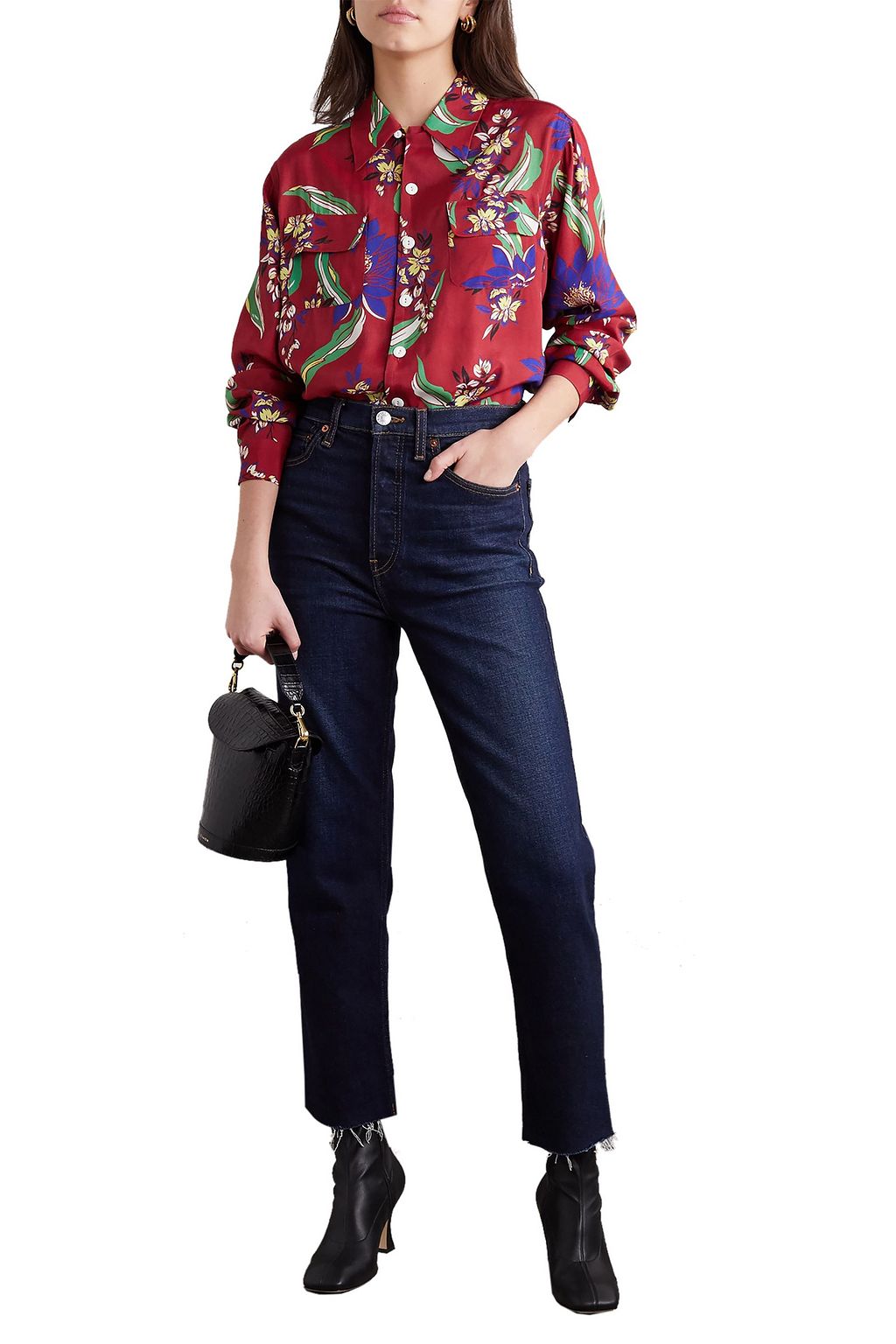 RE/DONE Floral-print poplin shirt
