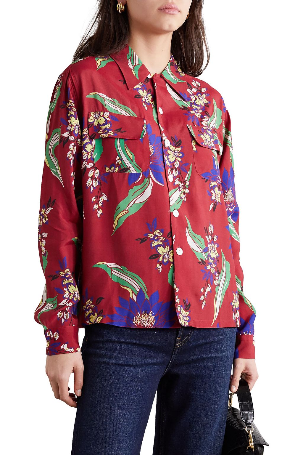 RE/DONE Floral-print poplin shirt