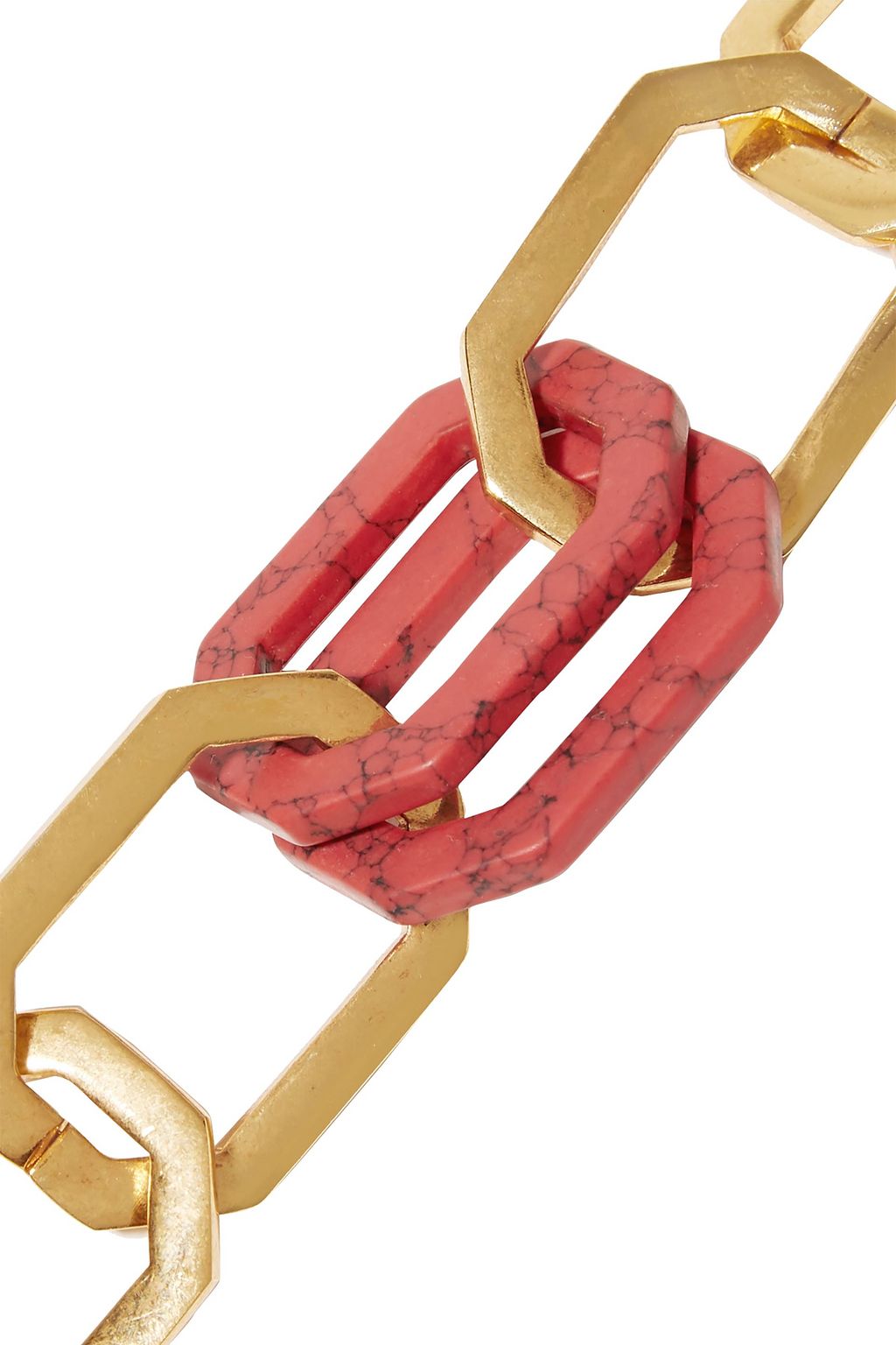 OSCAR DE LA RENTA Gold-tone carnelian necklace