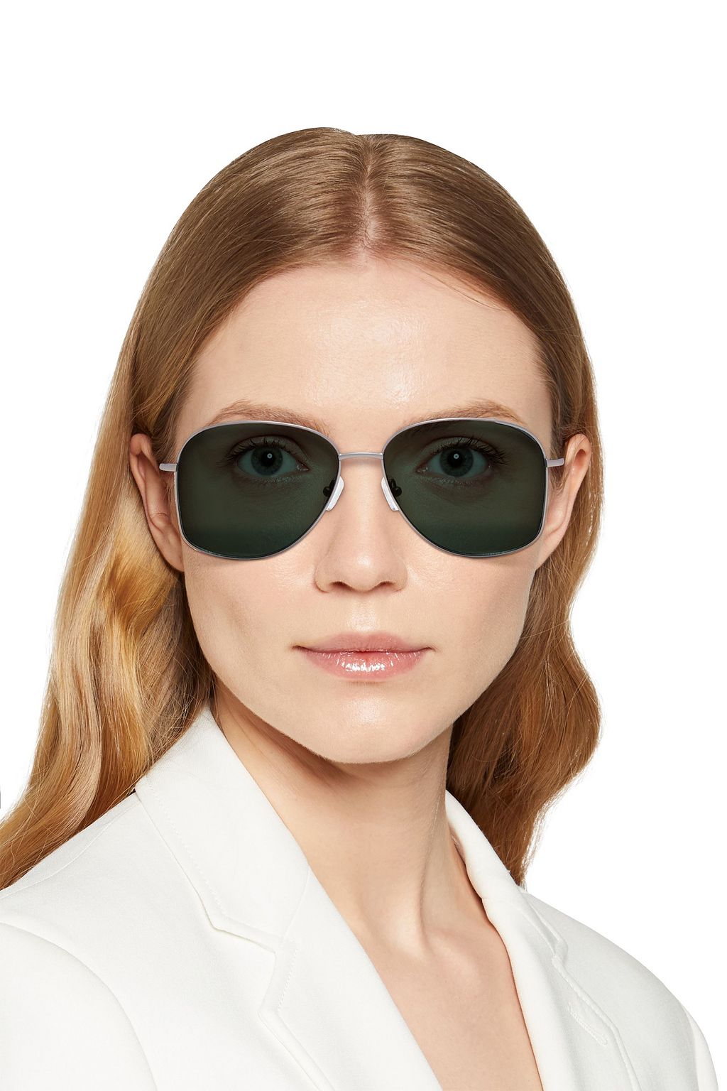 DRIES VAN NOTEN Aviator-style silver-tone and acetate sunglasses