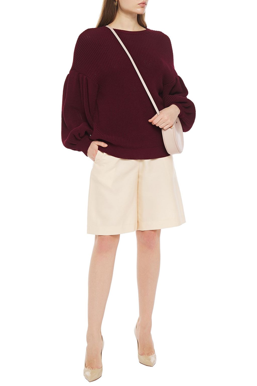 VALENTINO GARAVANI Gathered cotton sweater