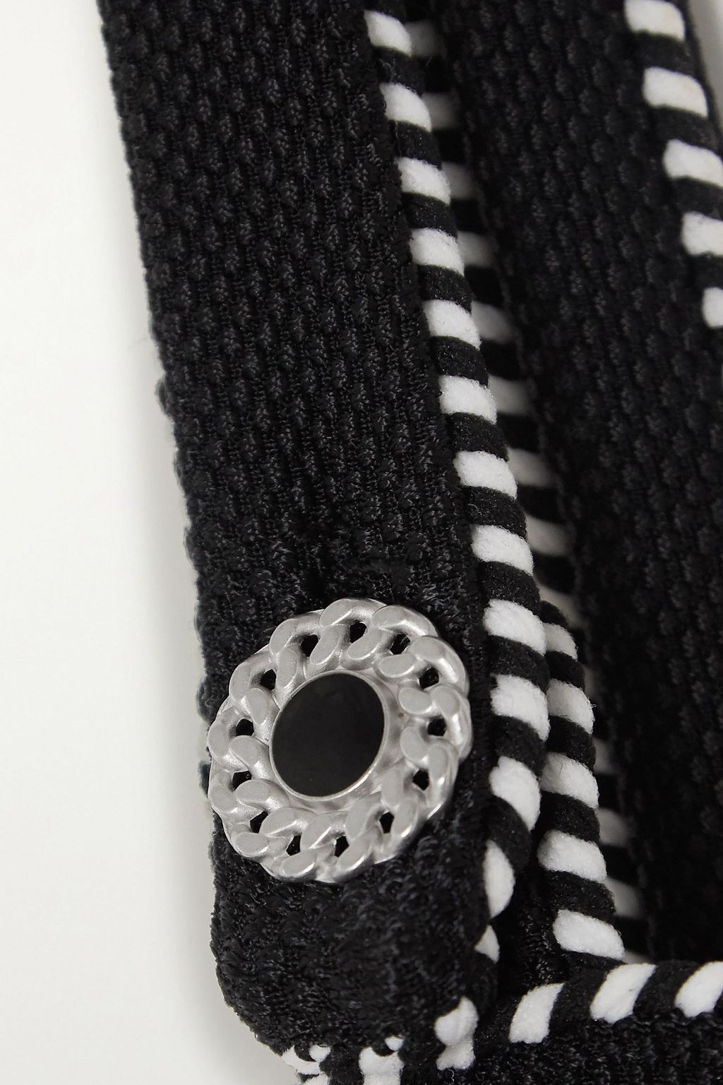 SIMKHAI Button-detailed seersucker underwired bikini top