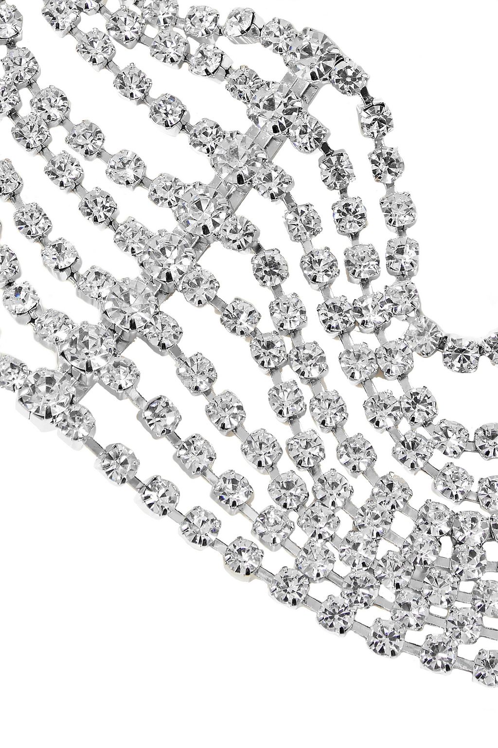 AREA Silver-tone crystal choker